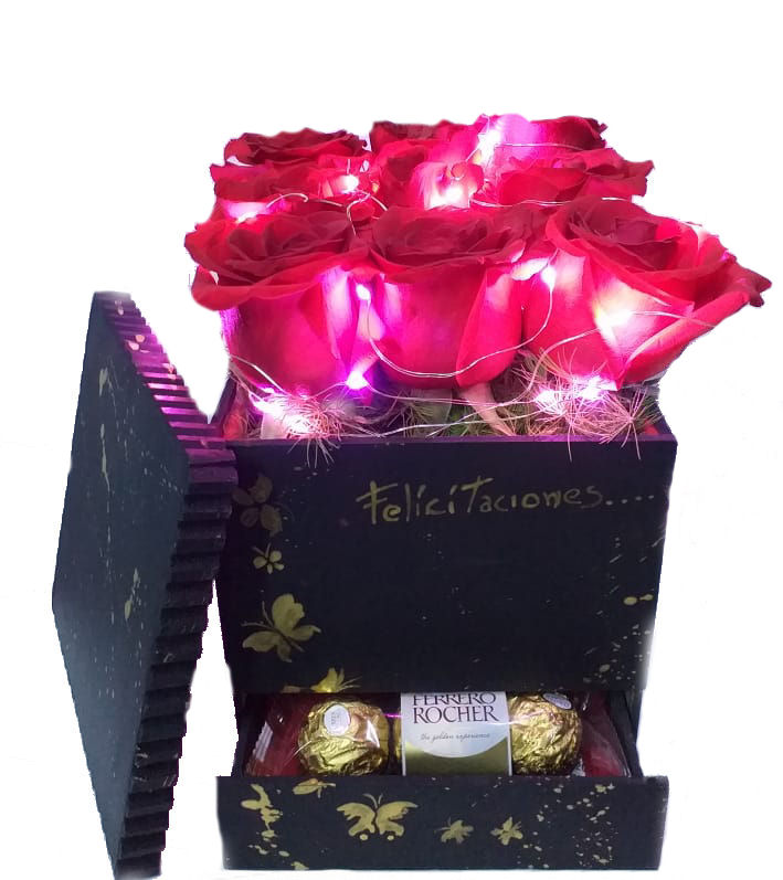 Caja Rosas con Luz