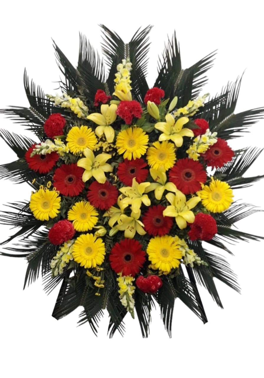 Corona gerberas y liliums