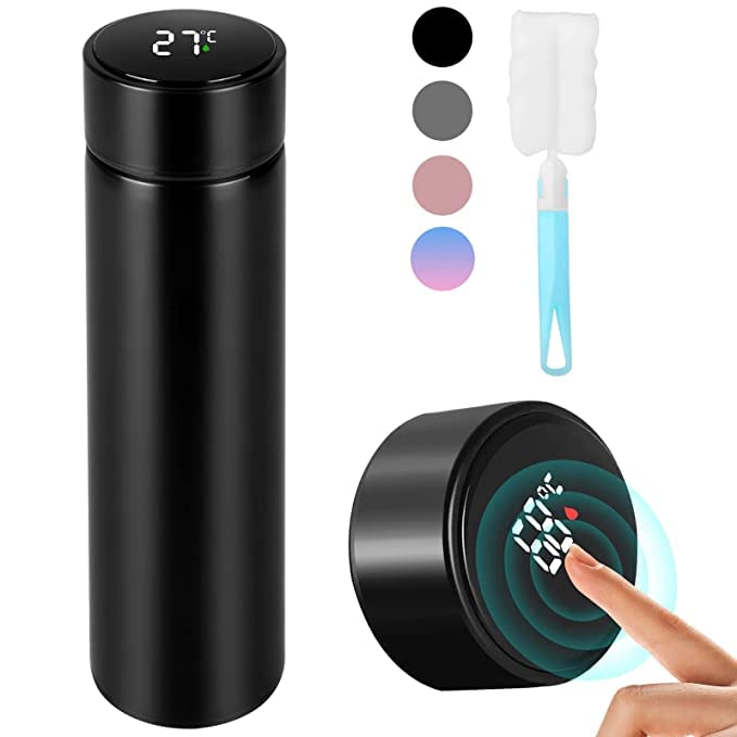 MatchlessGiftz® Smart LED Temperature Display Stainless Steel Water Bottle (500ml)