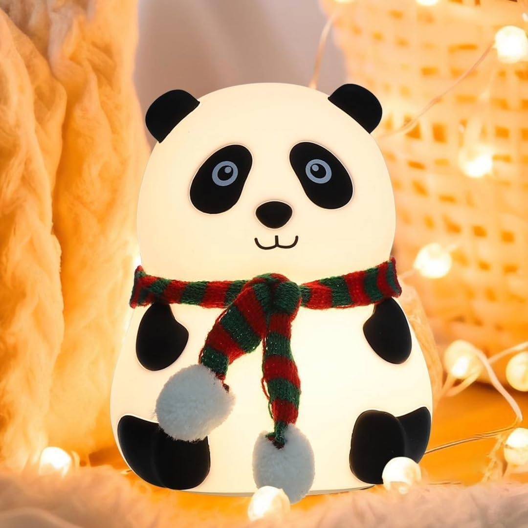 MatchlessGiftz® Panda Night Light – Rechargeable Silicone LED Lamp for Kids, 7-Color Changing Touch-Control Nightlight, Perfect Birthday & Gift Idea for Boys and Girls