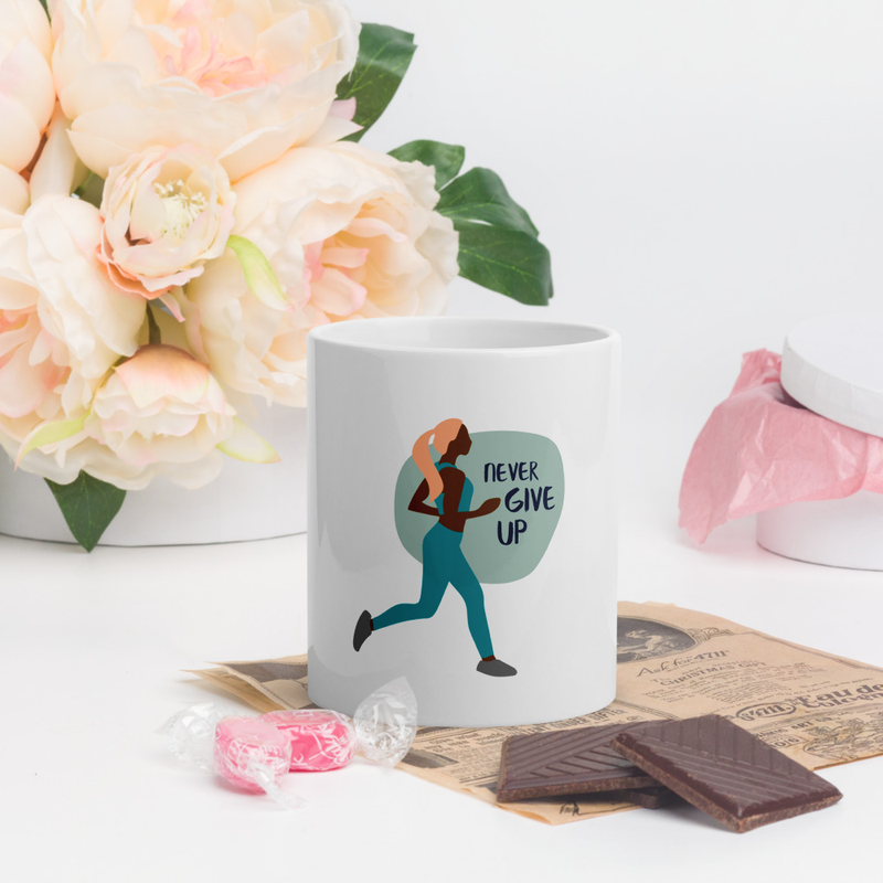 White glossy mug