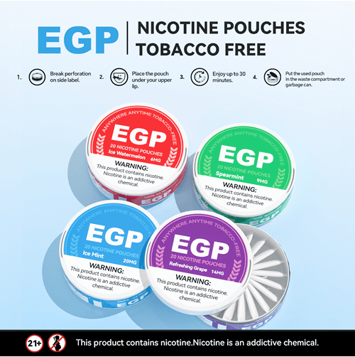 EGP Nicotine Pouches Tobacco Free 9mg