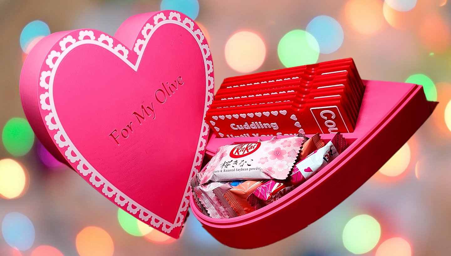 Heart-Shaped Gift Box with Chocolates and Coupons