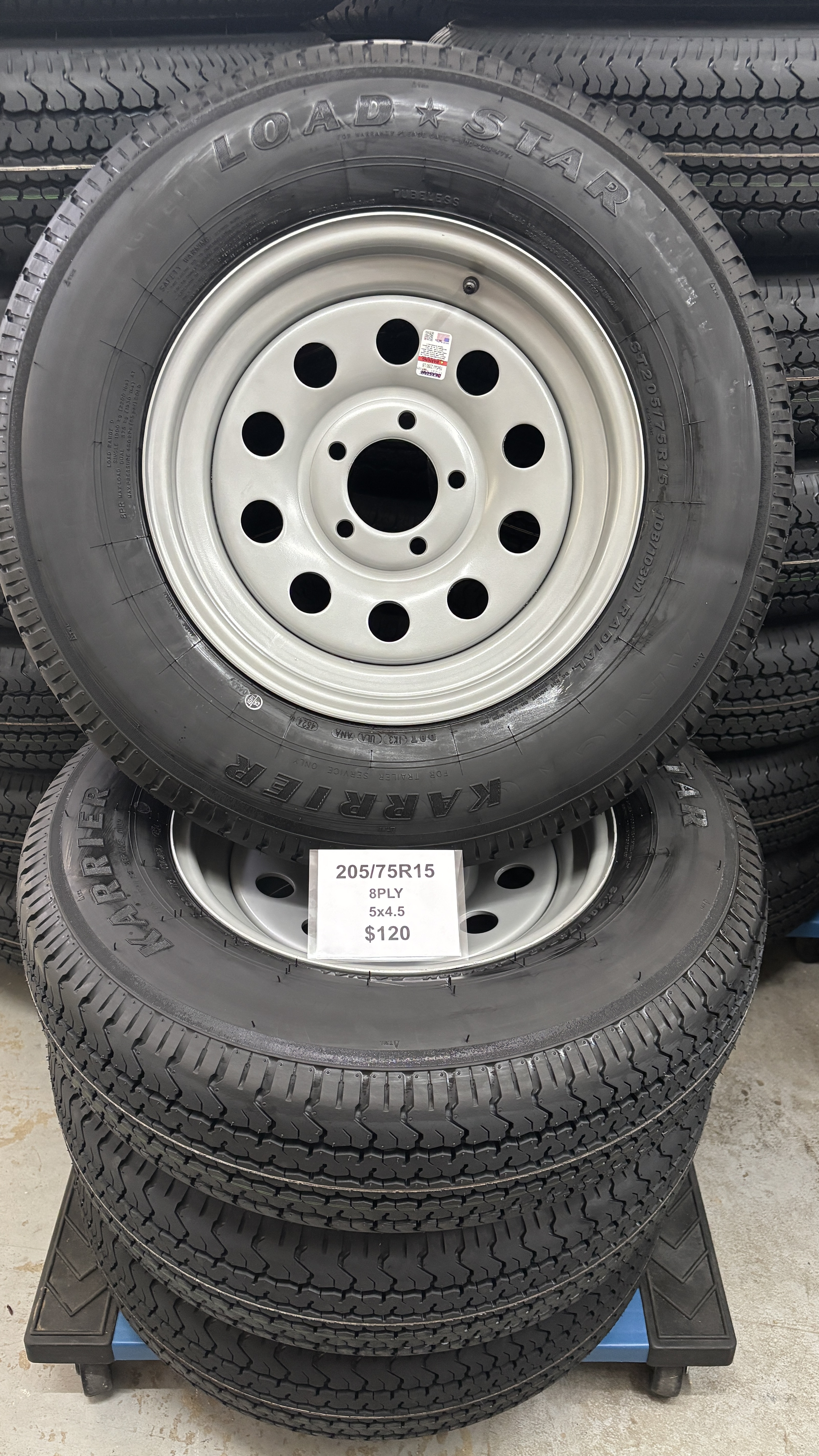 205/75R15 5x4.5 8 Ply
