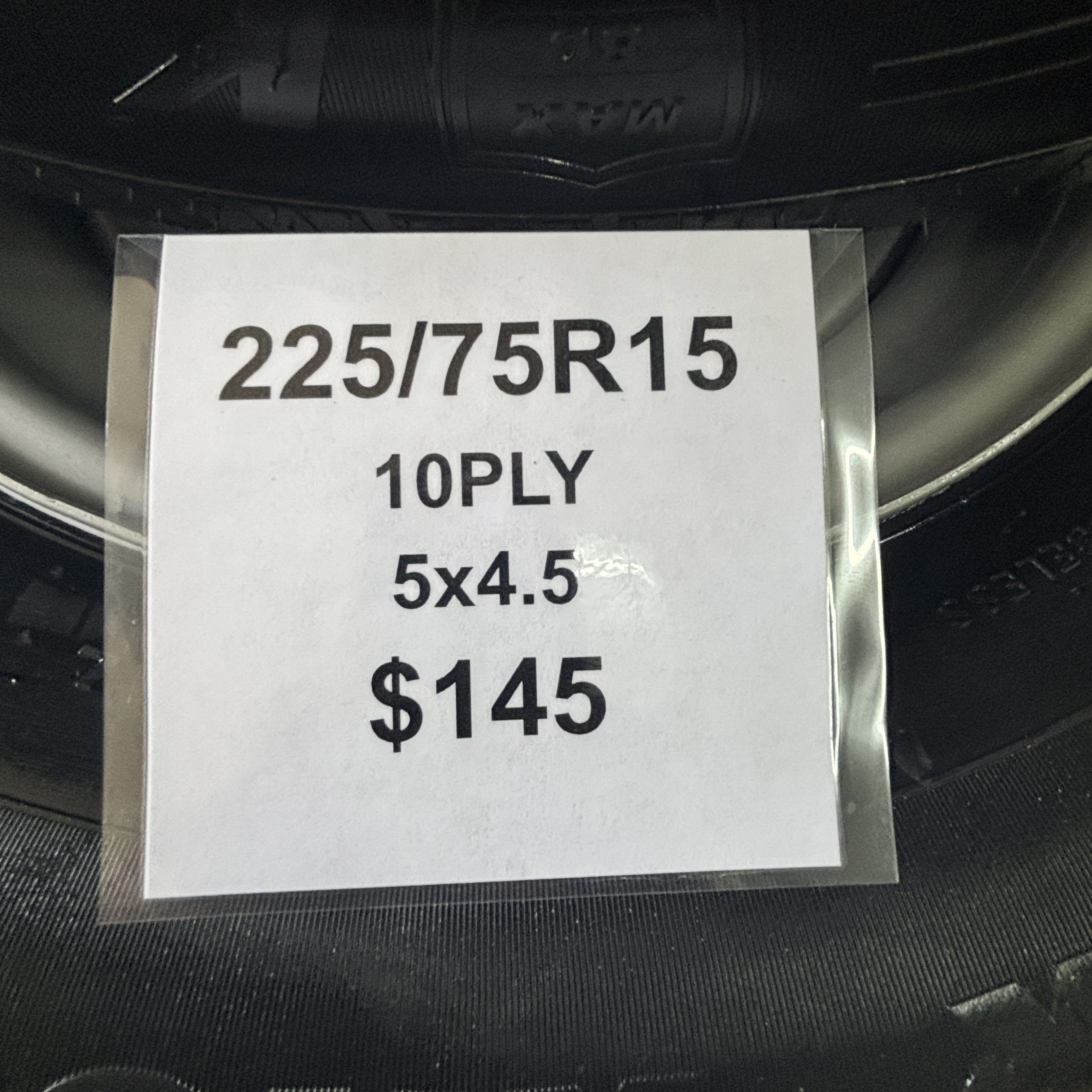 225/75R15 5x4.5 10 Ply