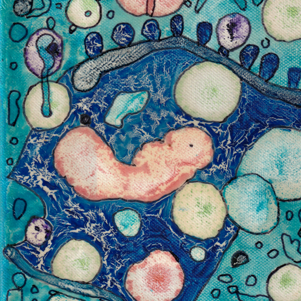 Kleines Ölgemälde mit dem Titel "Rückblick auf die vergangenen Wunder"