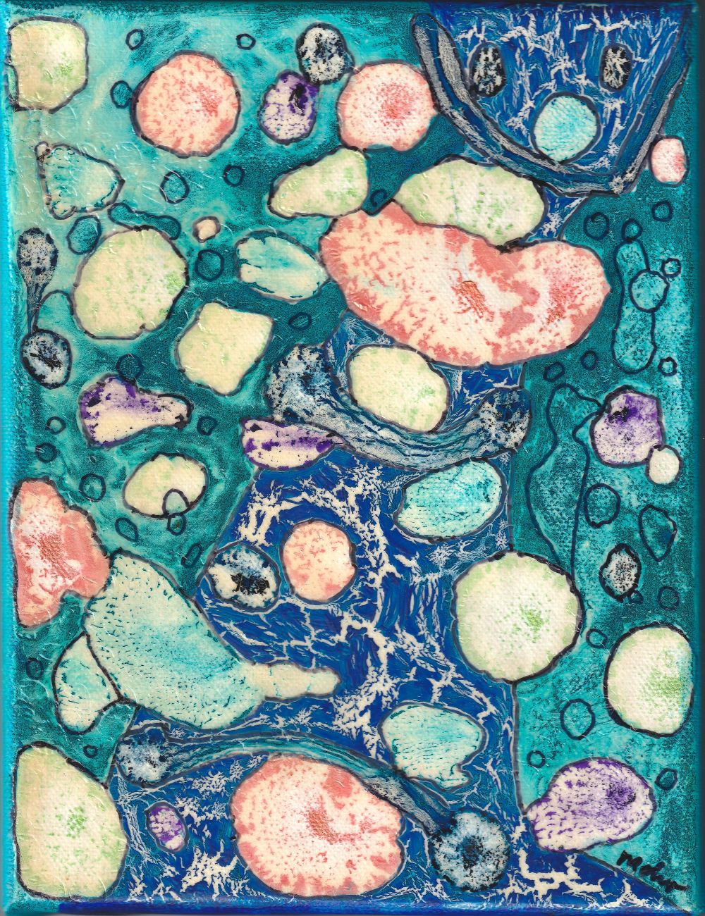 Ölbild auf Leinwand mit dem Titel "Der Schritt in die Nacht"