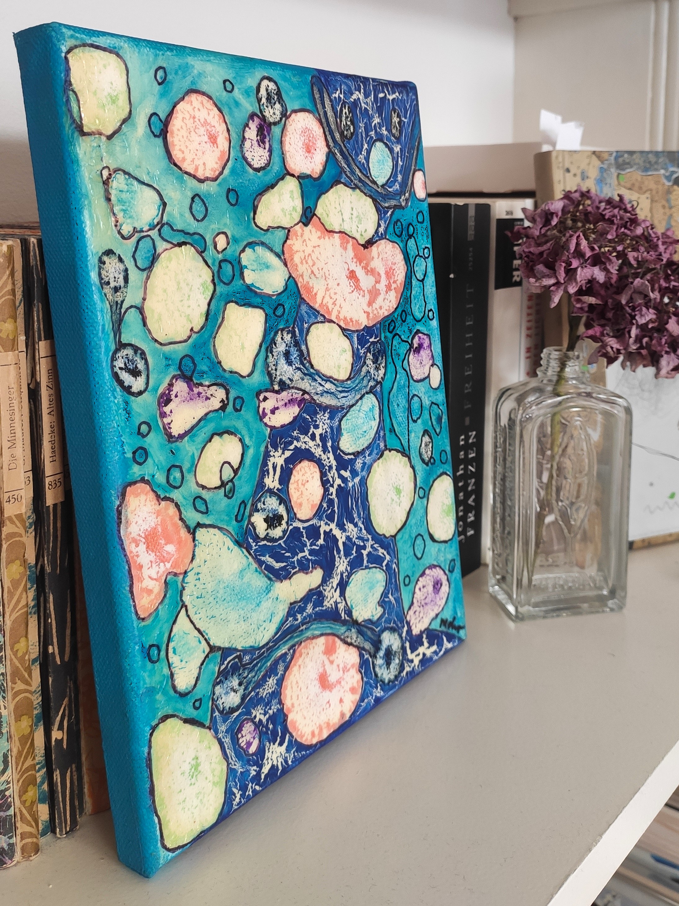 Ölbild auf Leinwand mit dem Titel "Der Schritt in die Nacht"