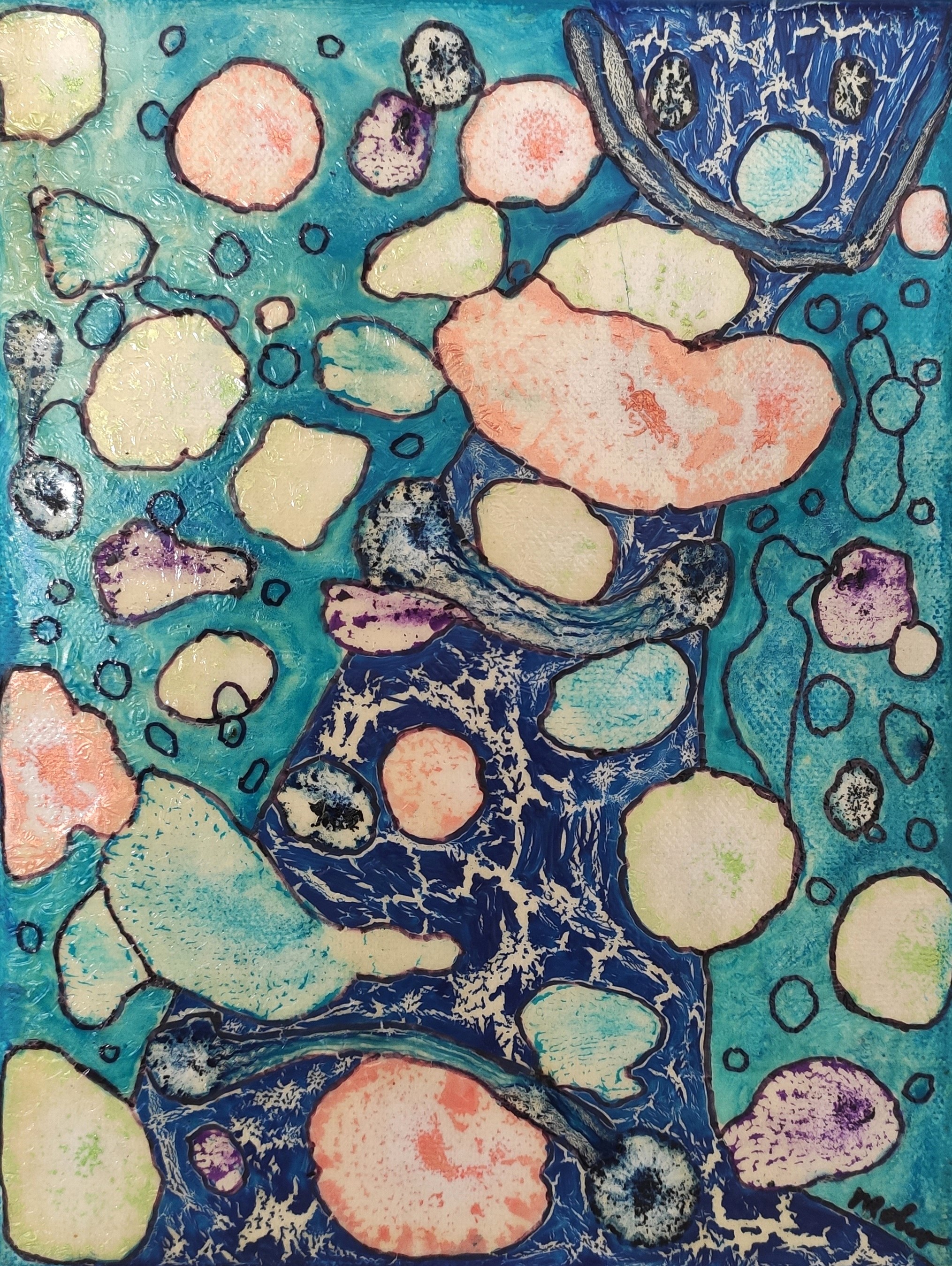 Ölbild auf Leinwand mit dem Titel "Der Schritt in die Nacht"