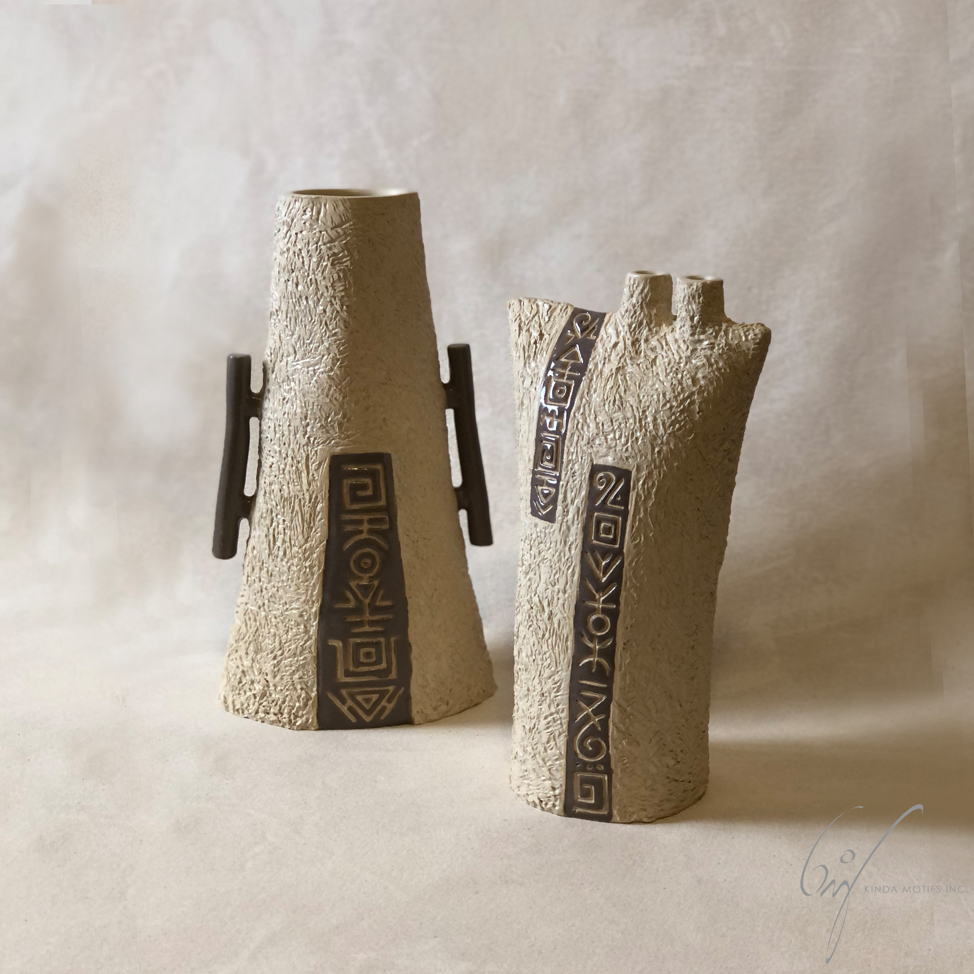 Tall Pottery Vase with Handles | Unique Modern Pottery