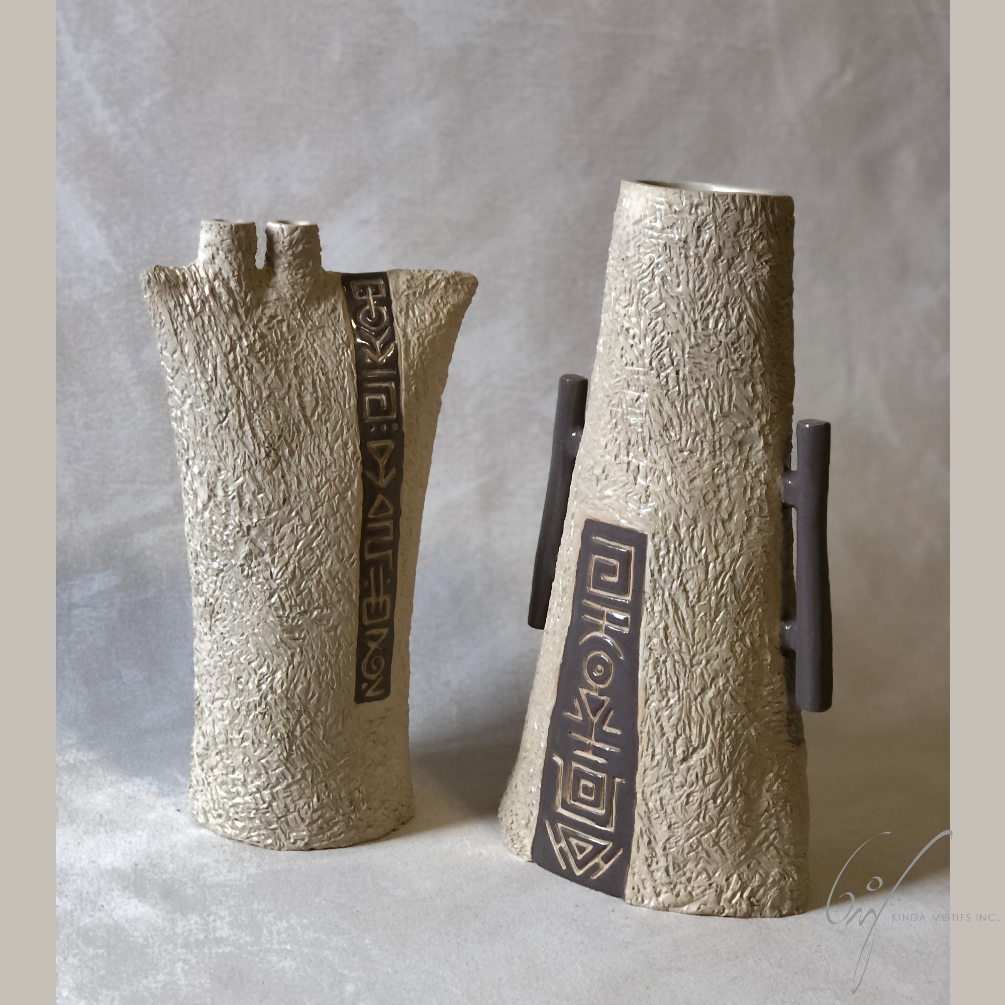 Tall Pottery Vase with Handles | Unique Modern Pottery