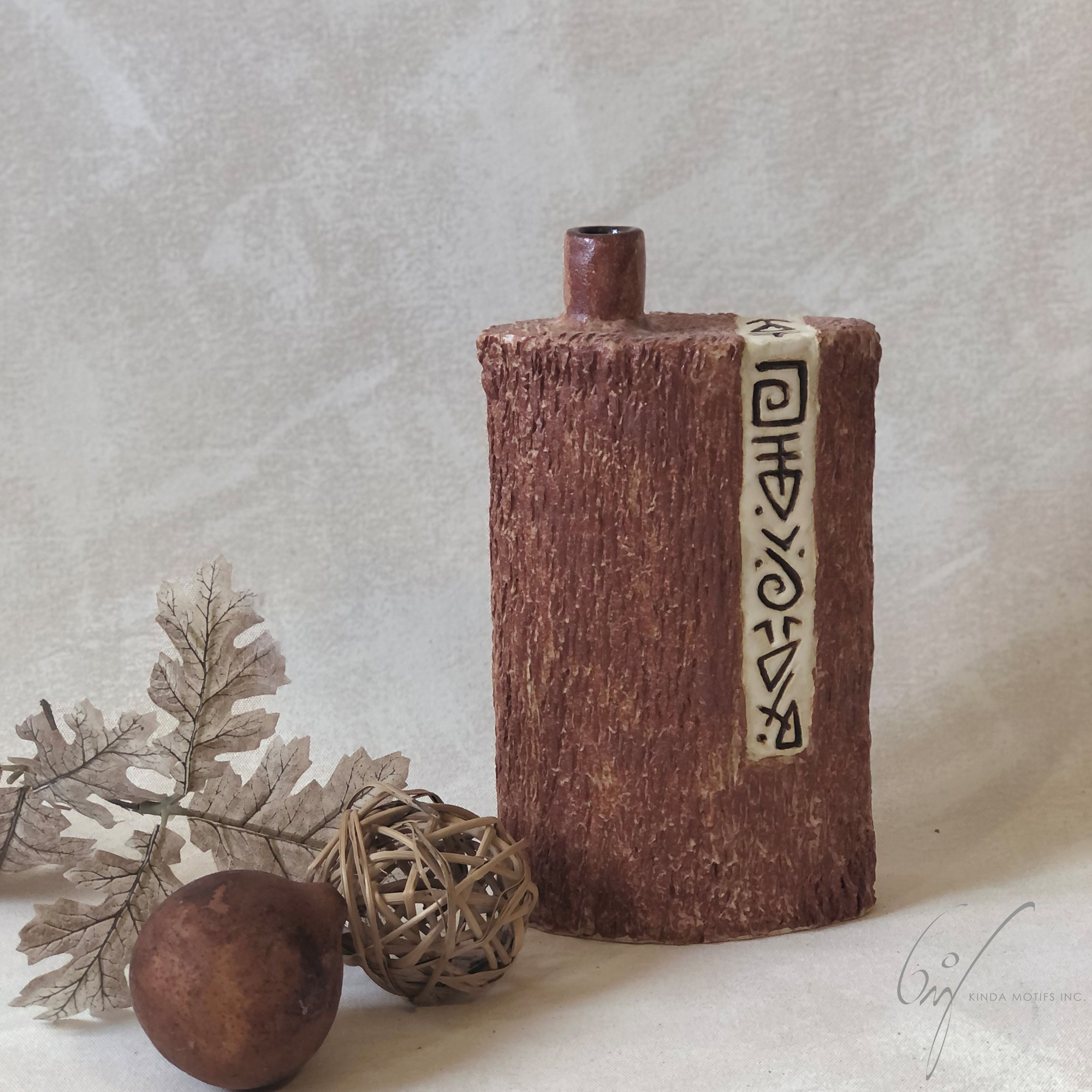 Handmade Pottery Vase With Motifs & Texture