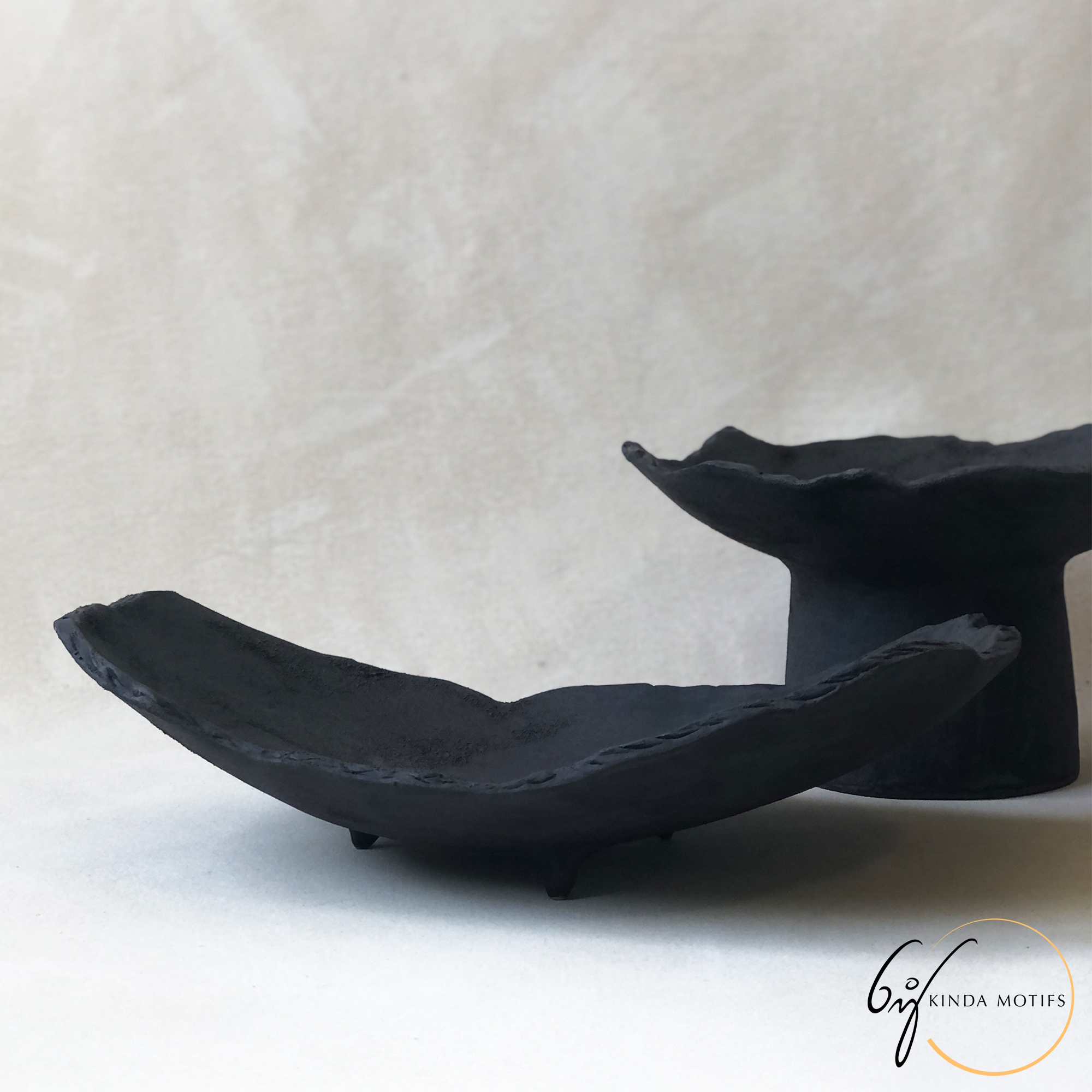 Handcrafted Black Ceramic Platter