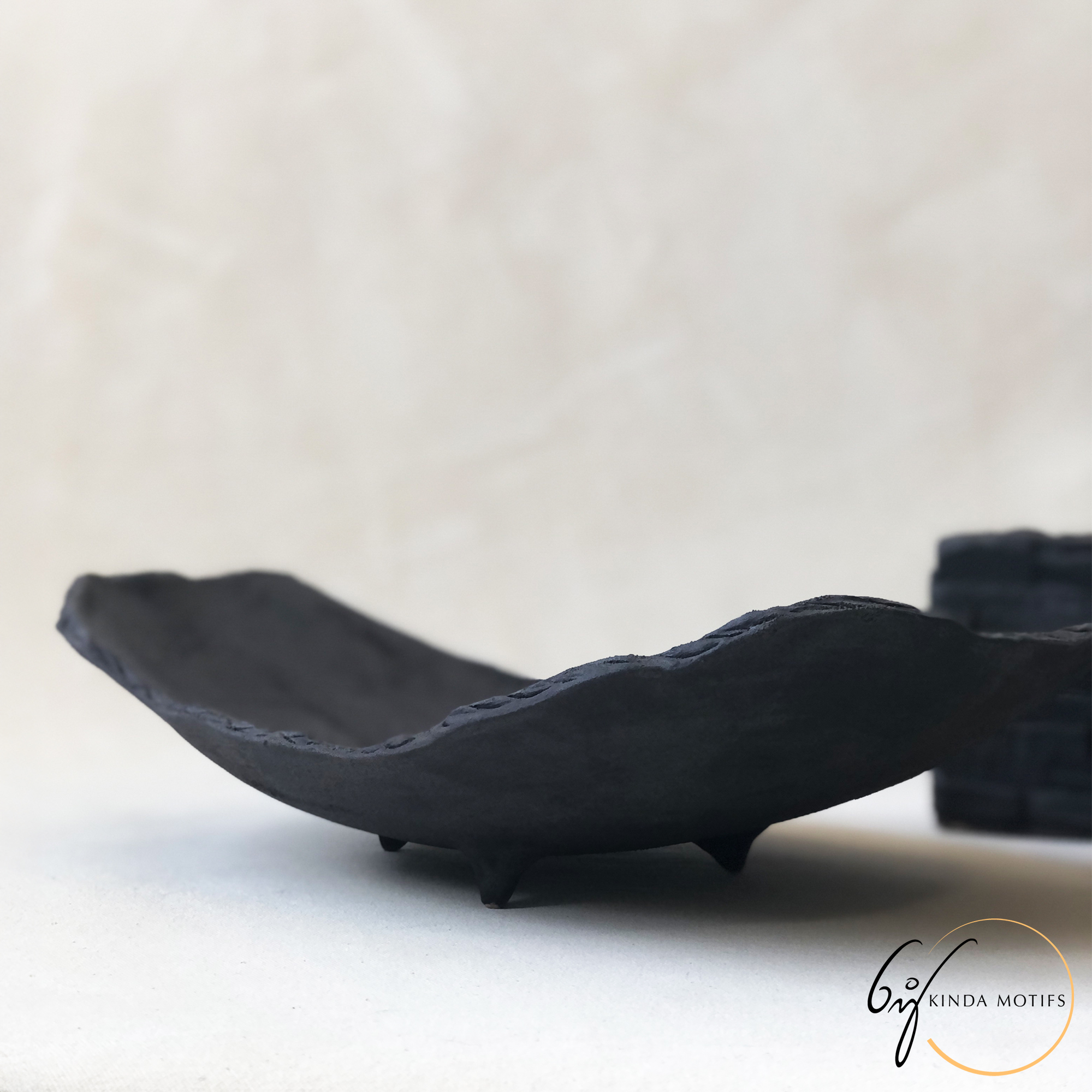 Handcrafted Black Ceramic Platter