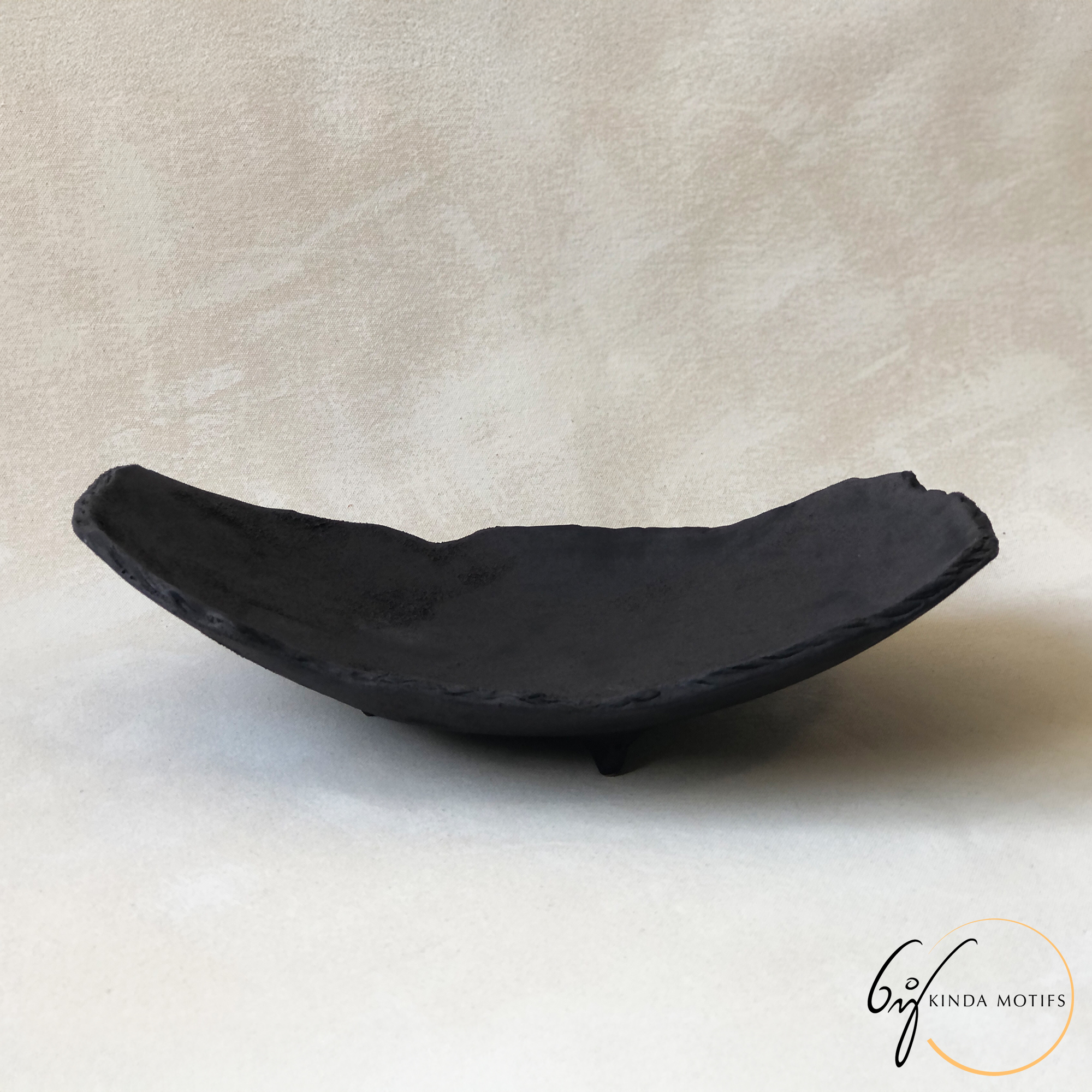 Handcrafted Black Ceramic Platter