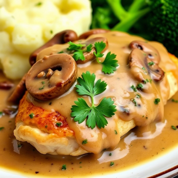 Filete de Pollo con salsa de champiñones