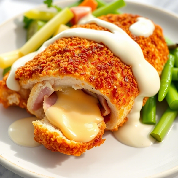 Cordon Bleu Pechuga de Pollo con Salsa Blanca