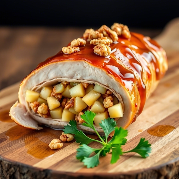 Pechuga de Pavo rellena de manzanas y nueces