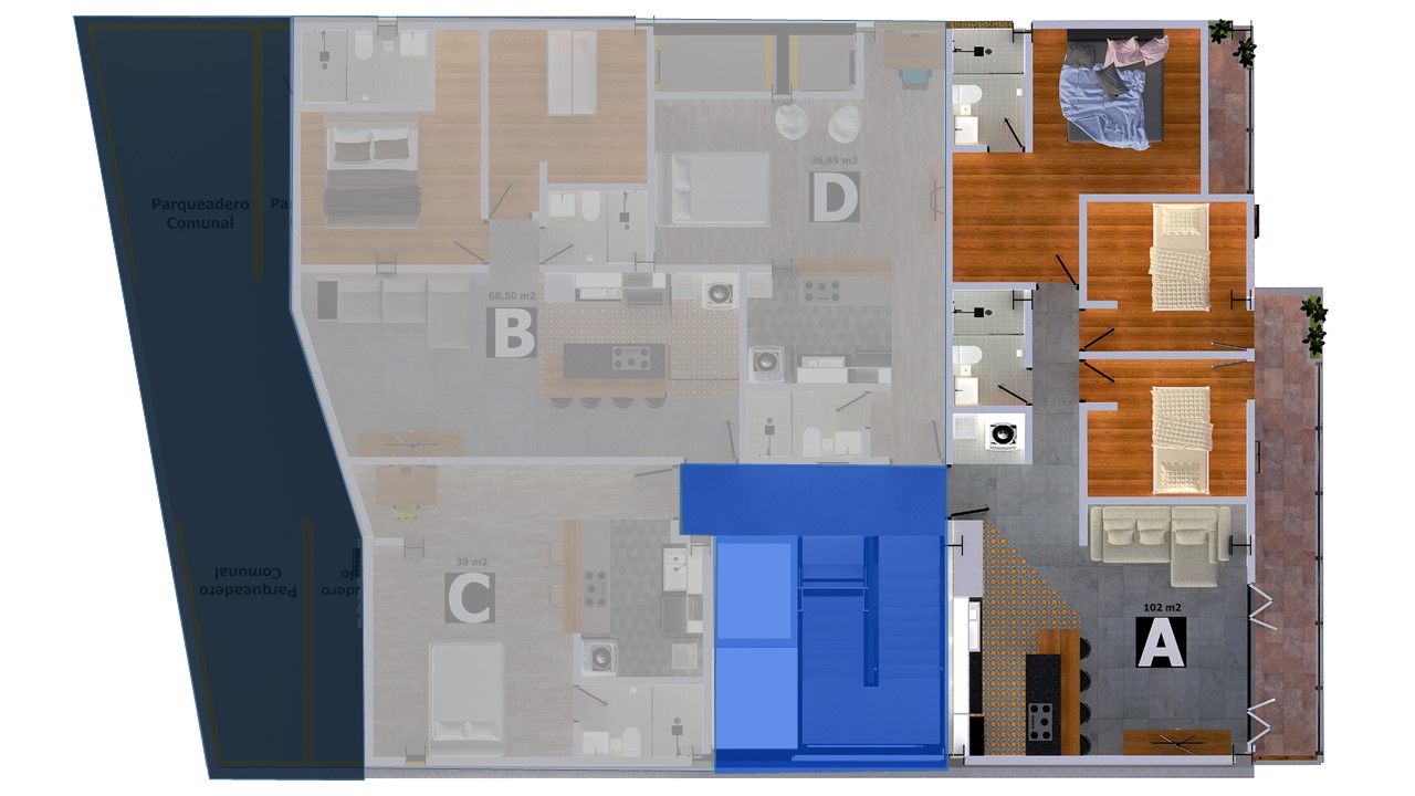 Separar Apartamento 102.00 m² - Modelo A
