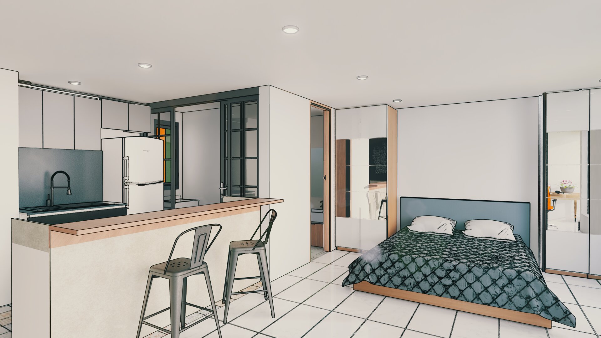 Separar Apartaestudio - 39.00 m² - Modelo C