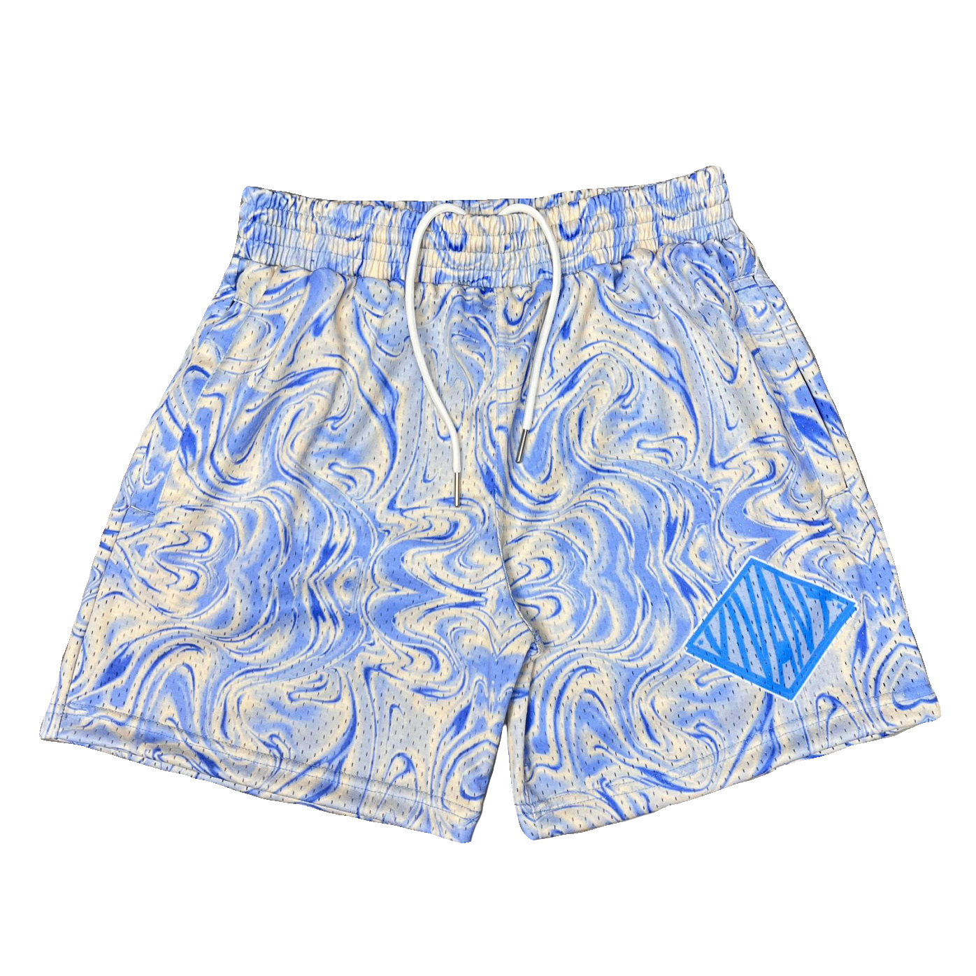 Cream/Blue Mesh Shorts 