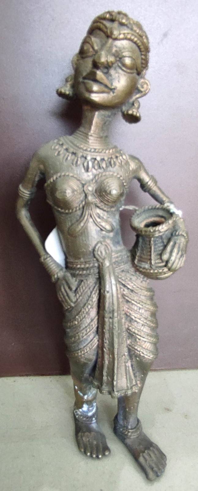 Brass Tribal Lady Sculpture