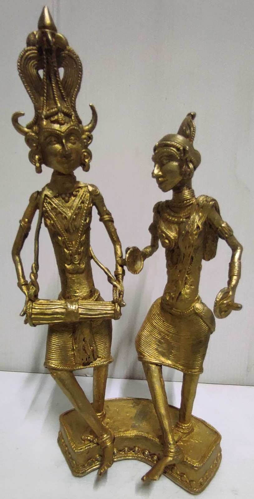  Brass Dancers with Instruments - Handcrafted Tribal Culture