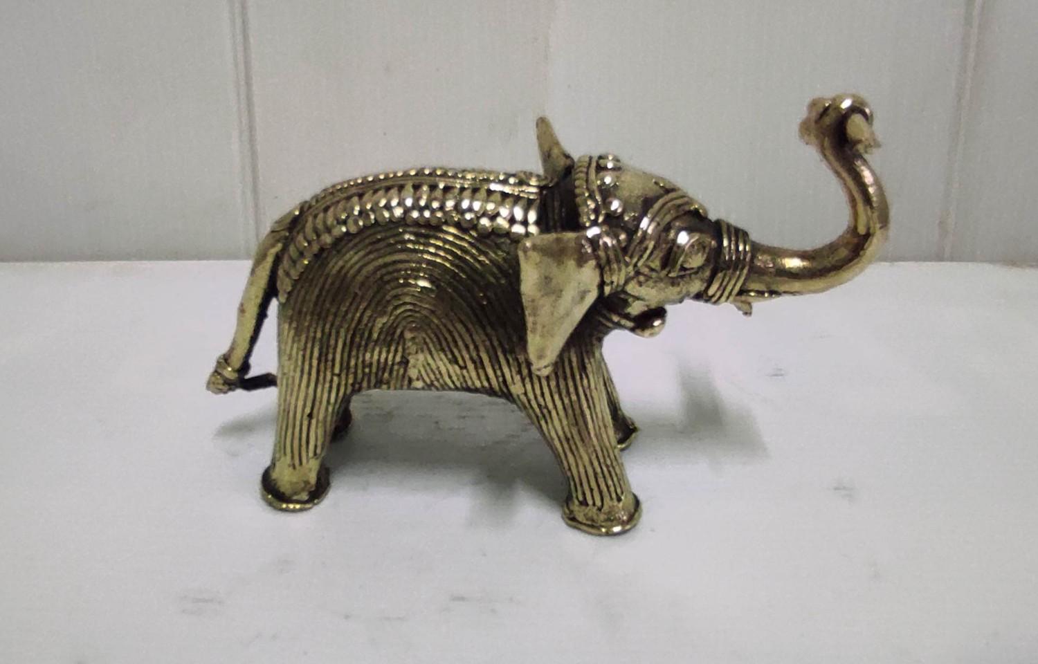 Brass Baby Elephant Statue