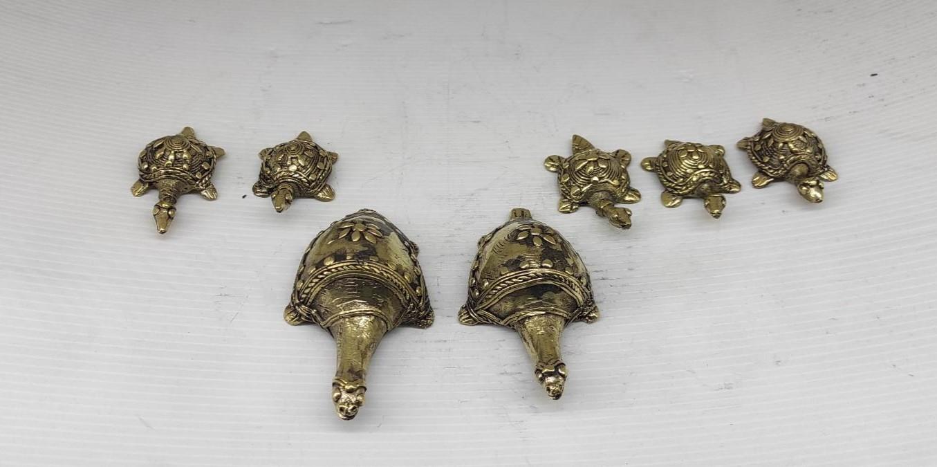 Handcrafted Brass Turtle Family Set