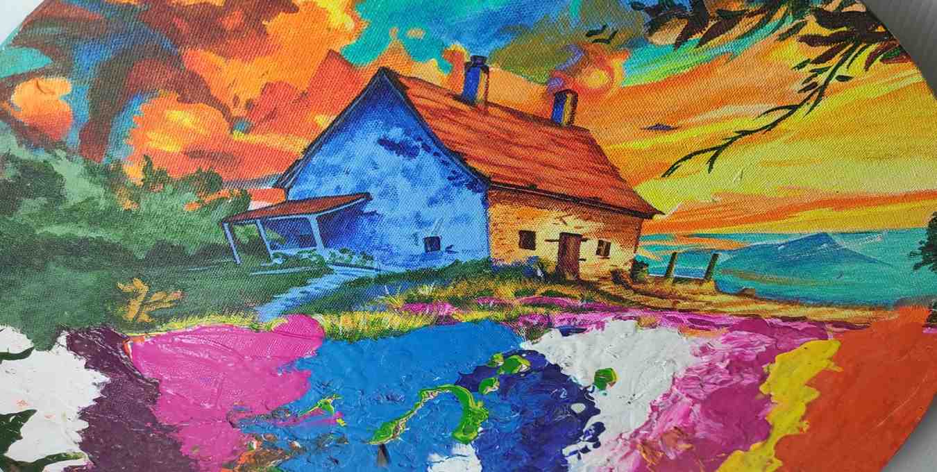 Handmade Round Painting Earth Harmony by Nitisha Rathore