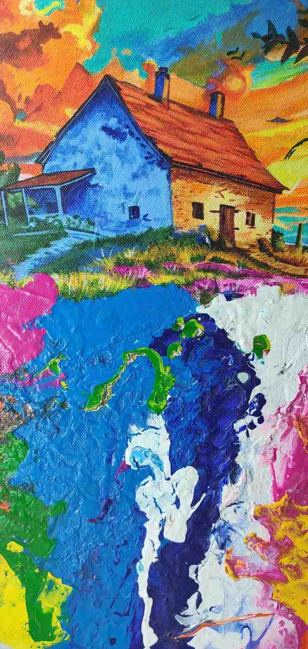 Handmade Round Painting Earth Harmony by Nitisha Rathore
