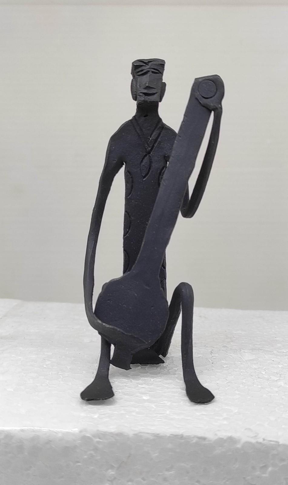 Wrought Iron Musician Sculpture โ Sitting Tanpura Player