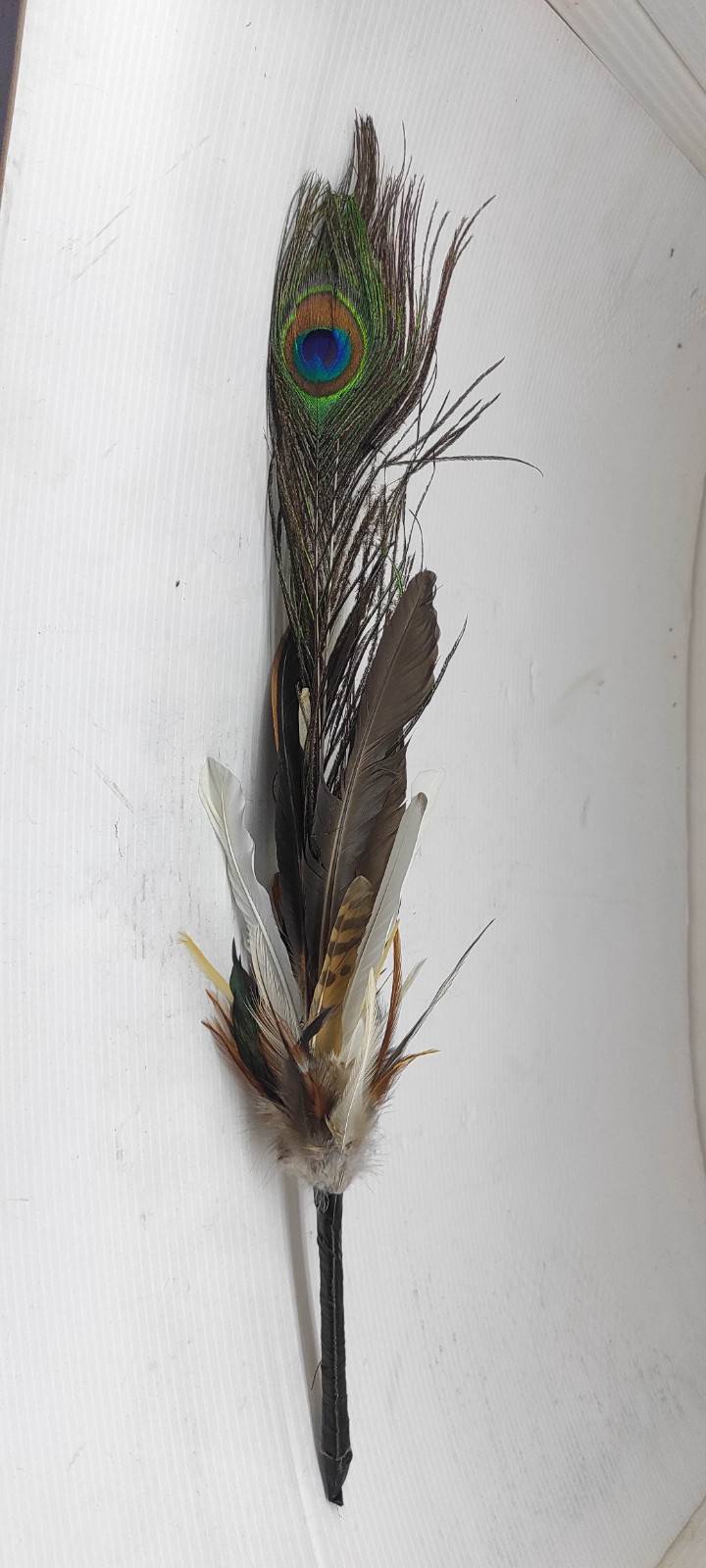 Tribal Feather Hair Clip – Natural Peacock & Bird Feather Boho Accessory