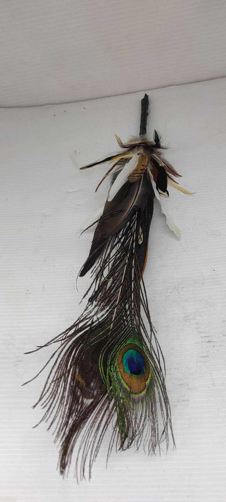 Tribal Feather Hair Clip – Natural Peacock & Bird Feather Boho Accessory