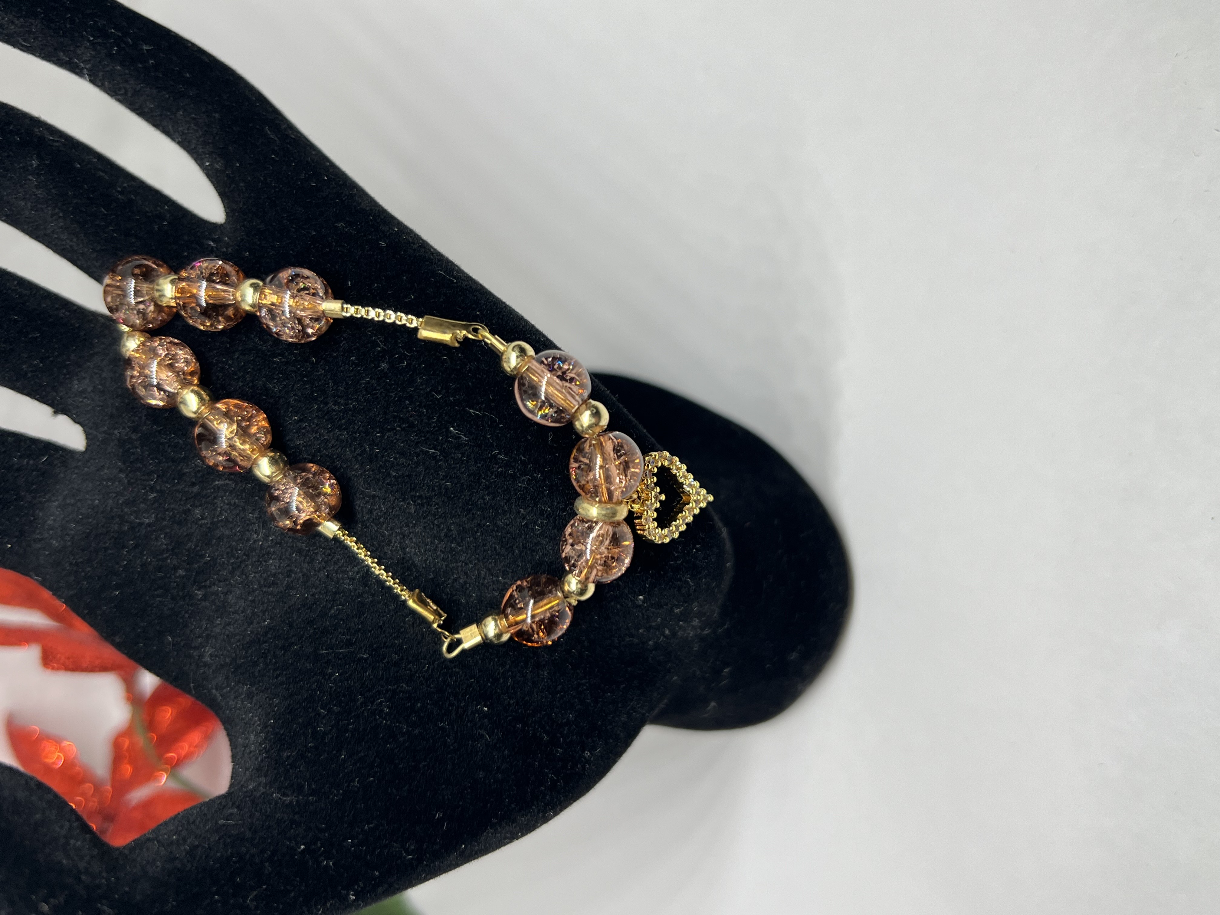 Brown Glass Beaded Jewelry Set