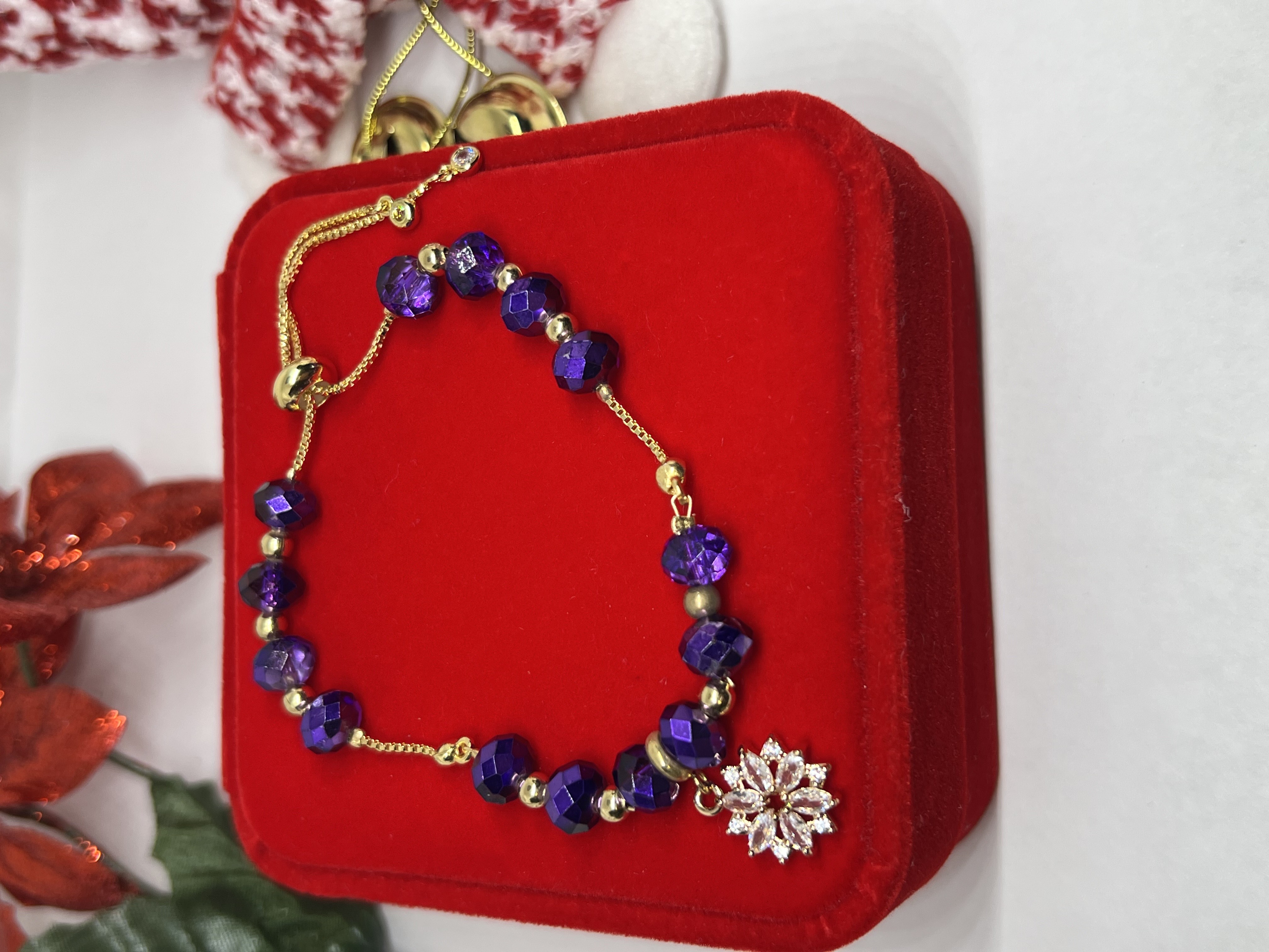 Purple Beaded Jewelry Set