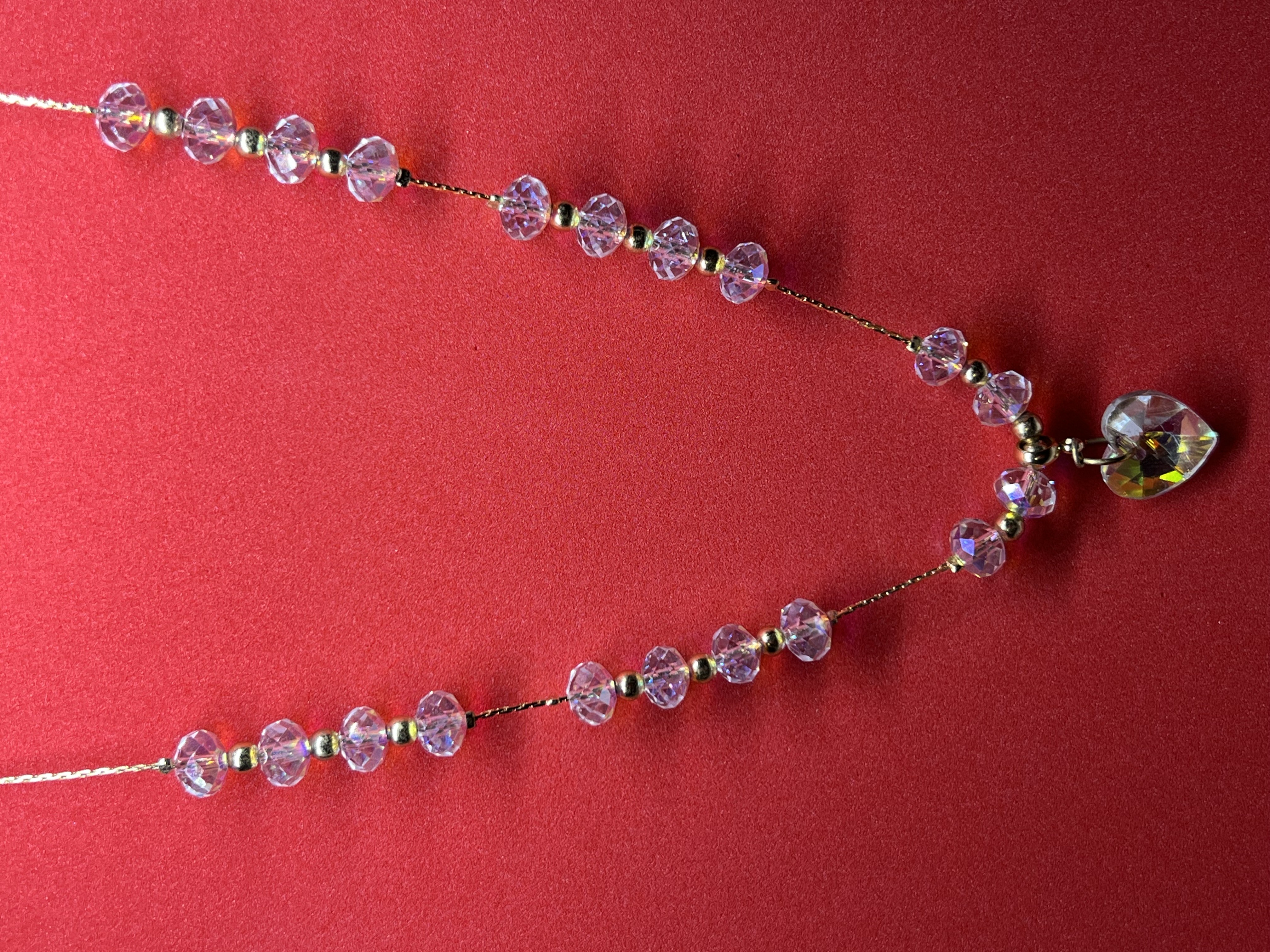 White Aurora Heart Crystal Beads Jewelry Set