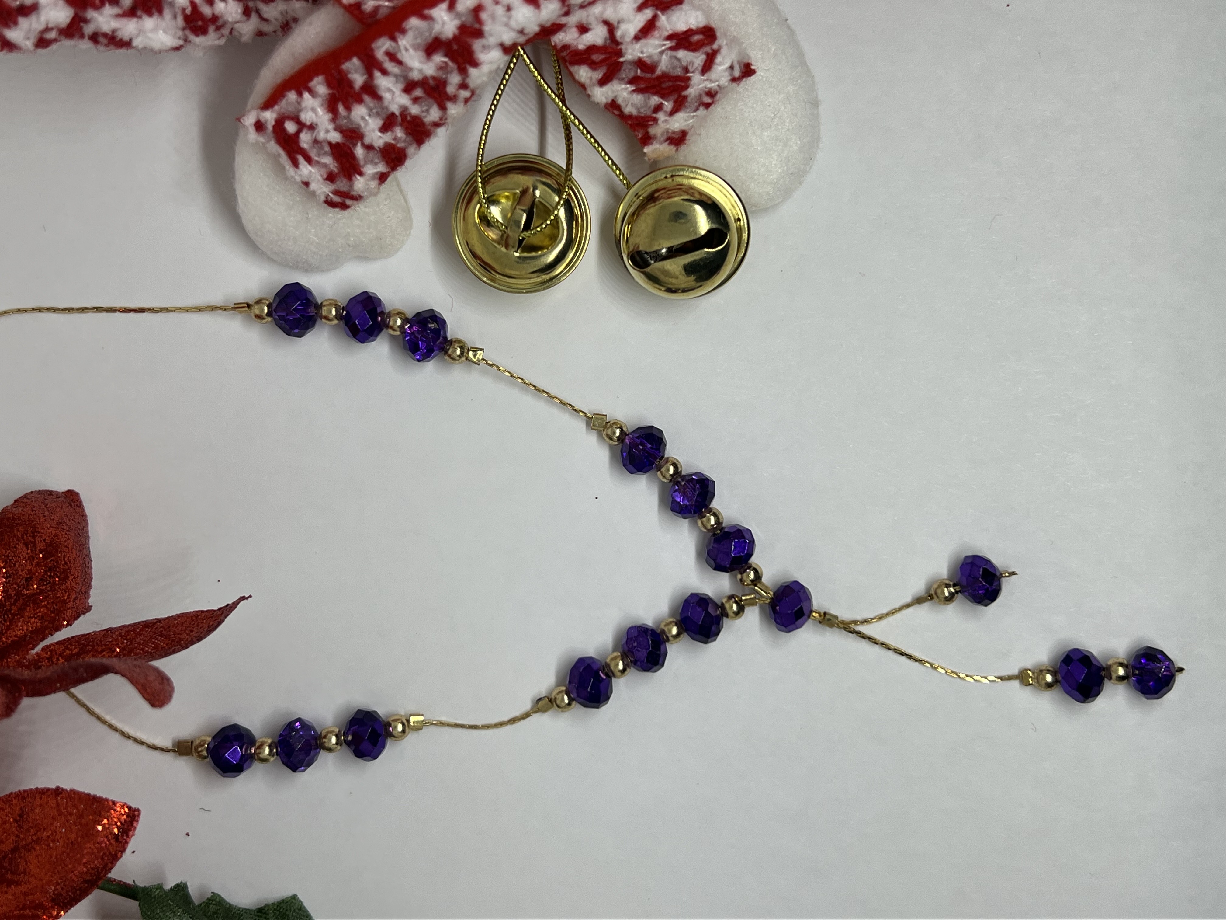 Purple Beaded Jewelry Set