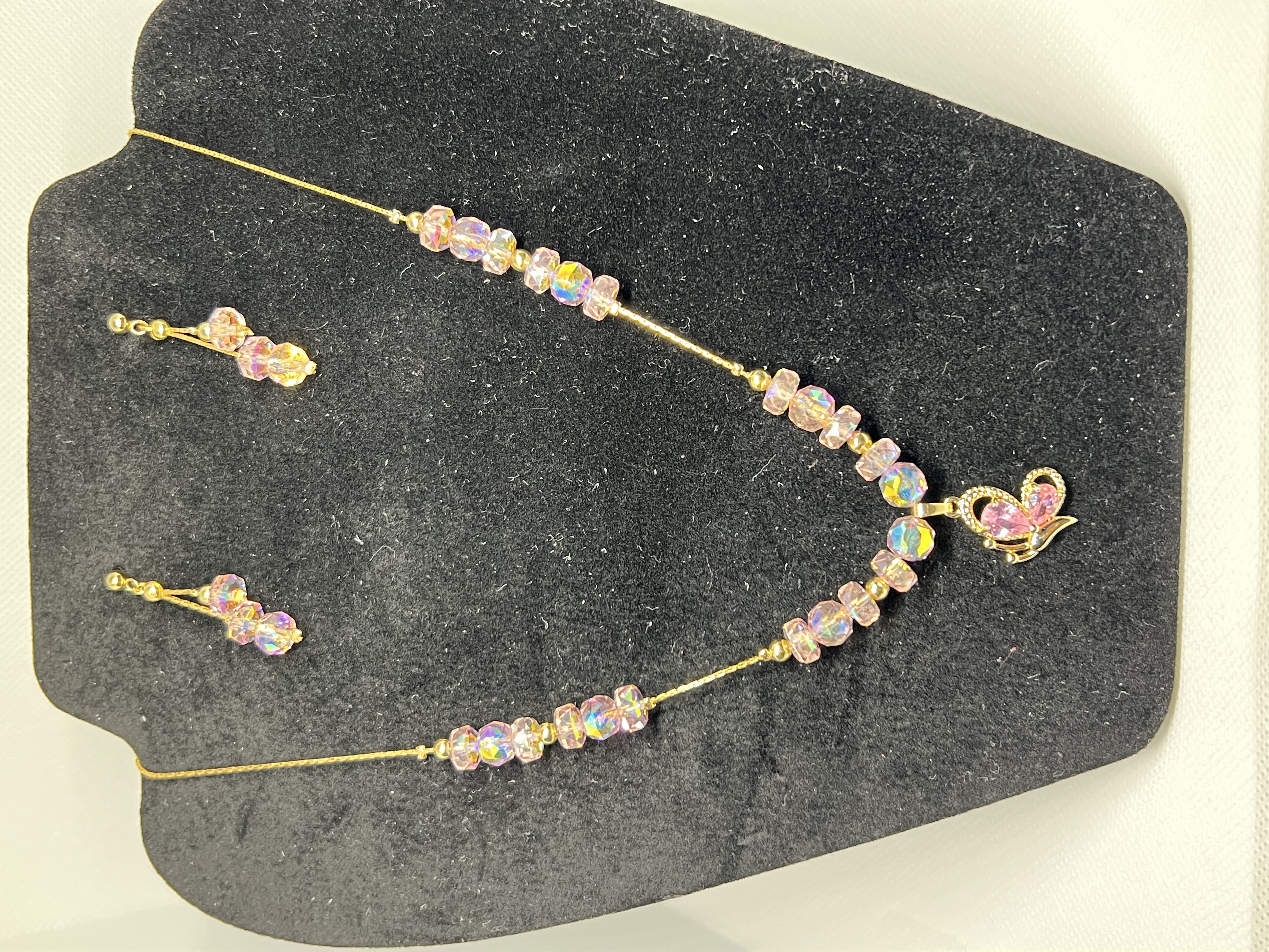 Baby Pink Crystal Jewelry Set