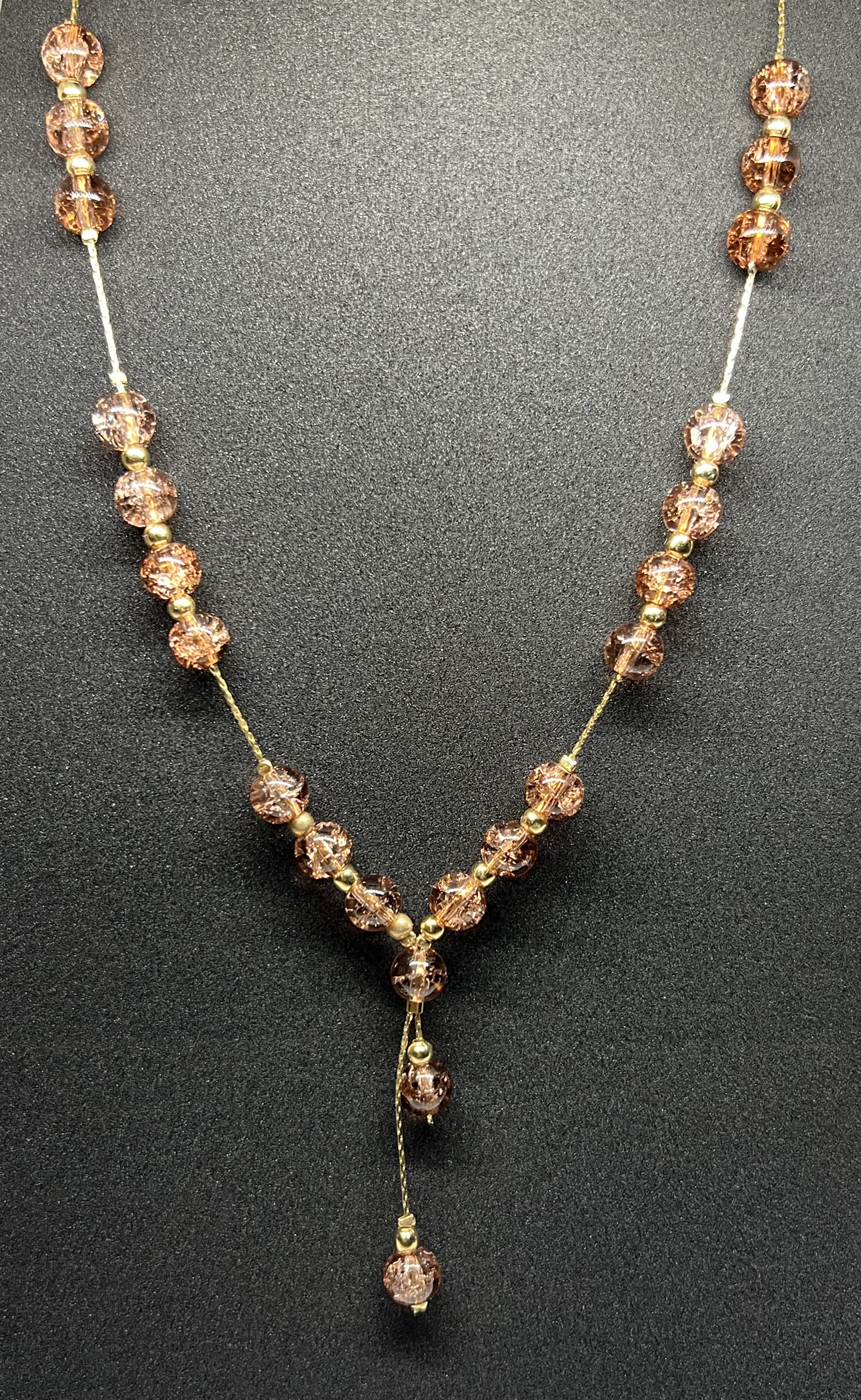 Brown Glass Beaded Jewelry Set
