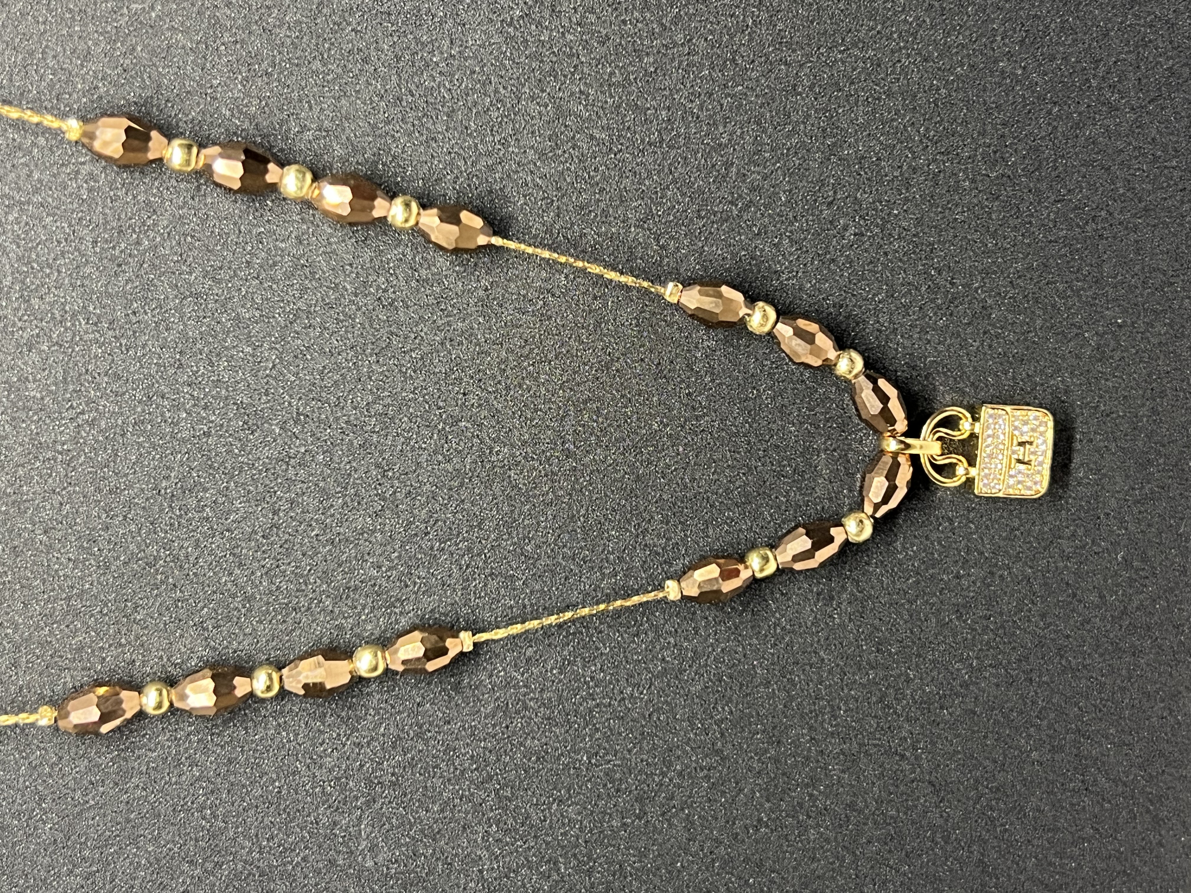 Elegant Brown Crystal Beads Jewelry Set