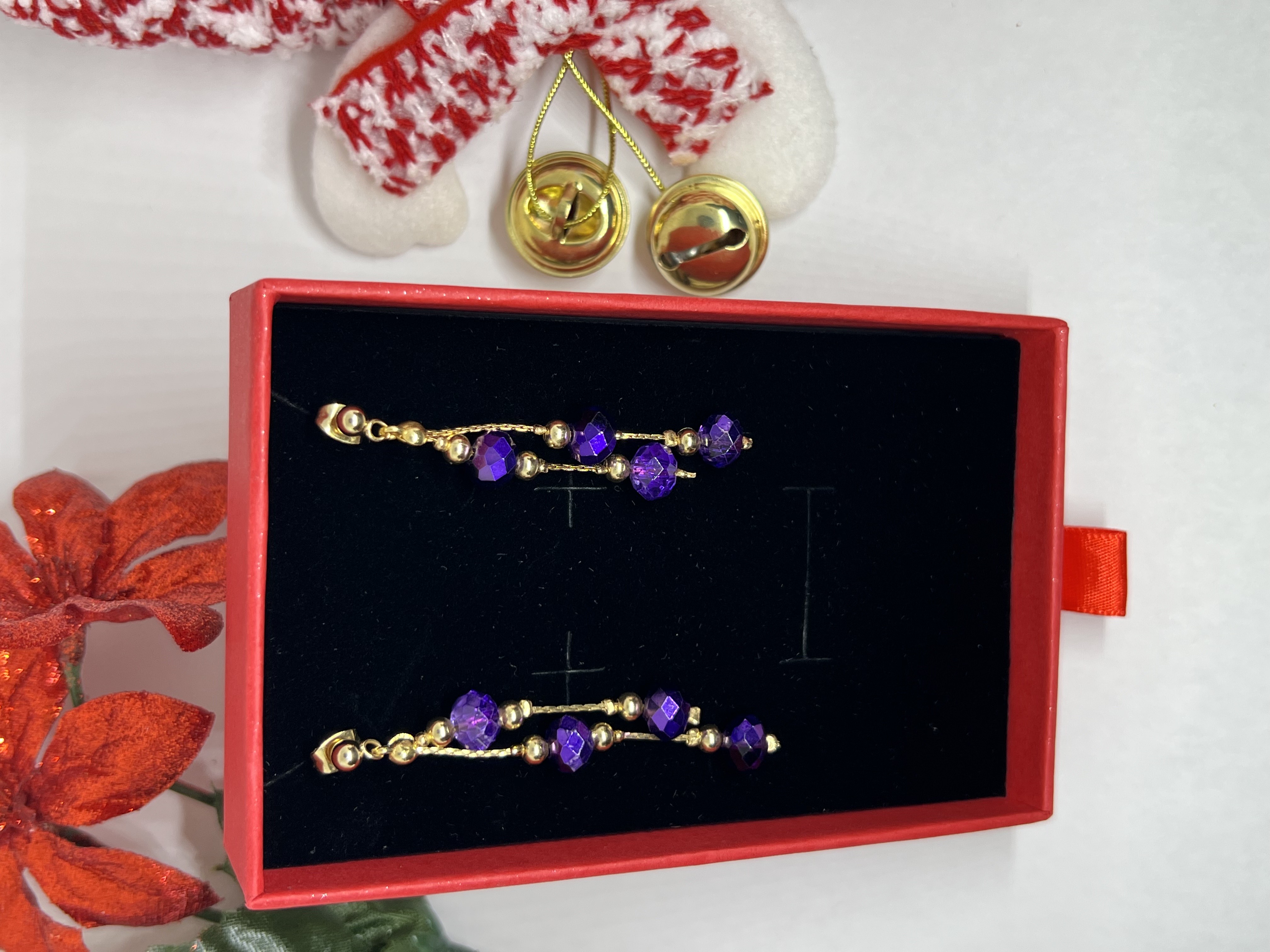 Purple Beaded Jewelry Set