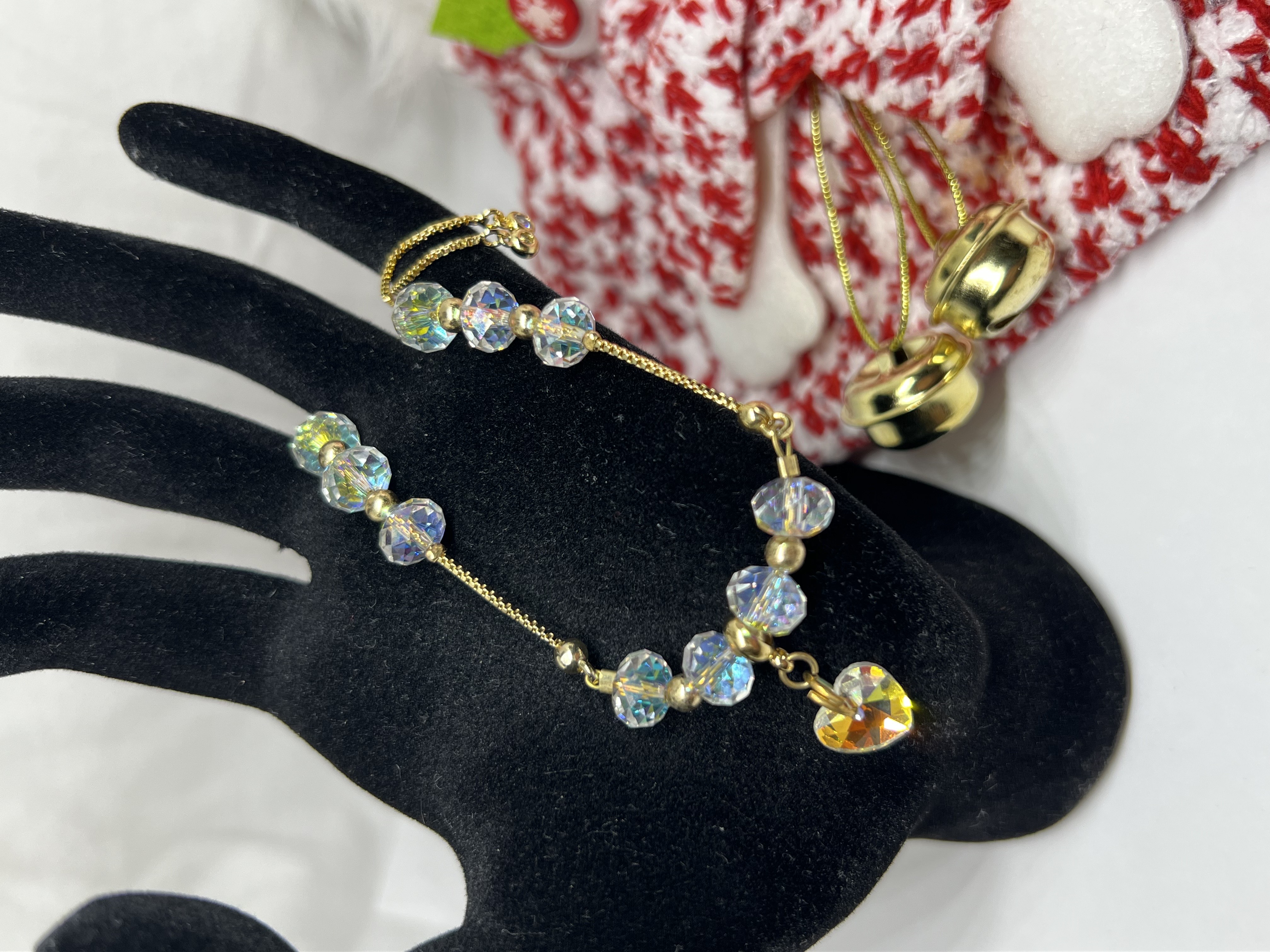 White Aurora Heart Crystal Beads Jewelry Set