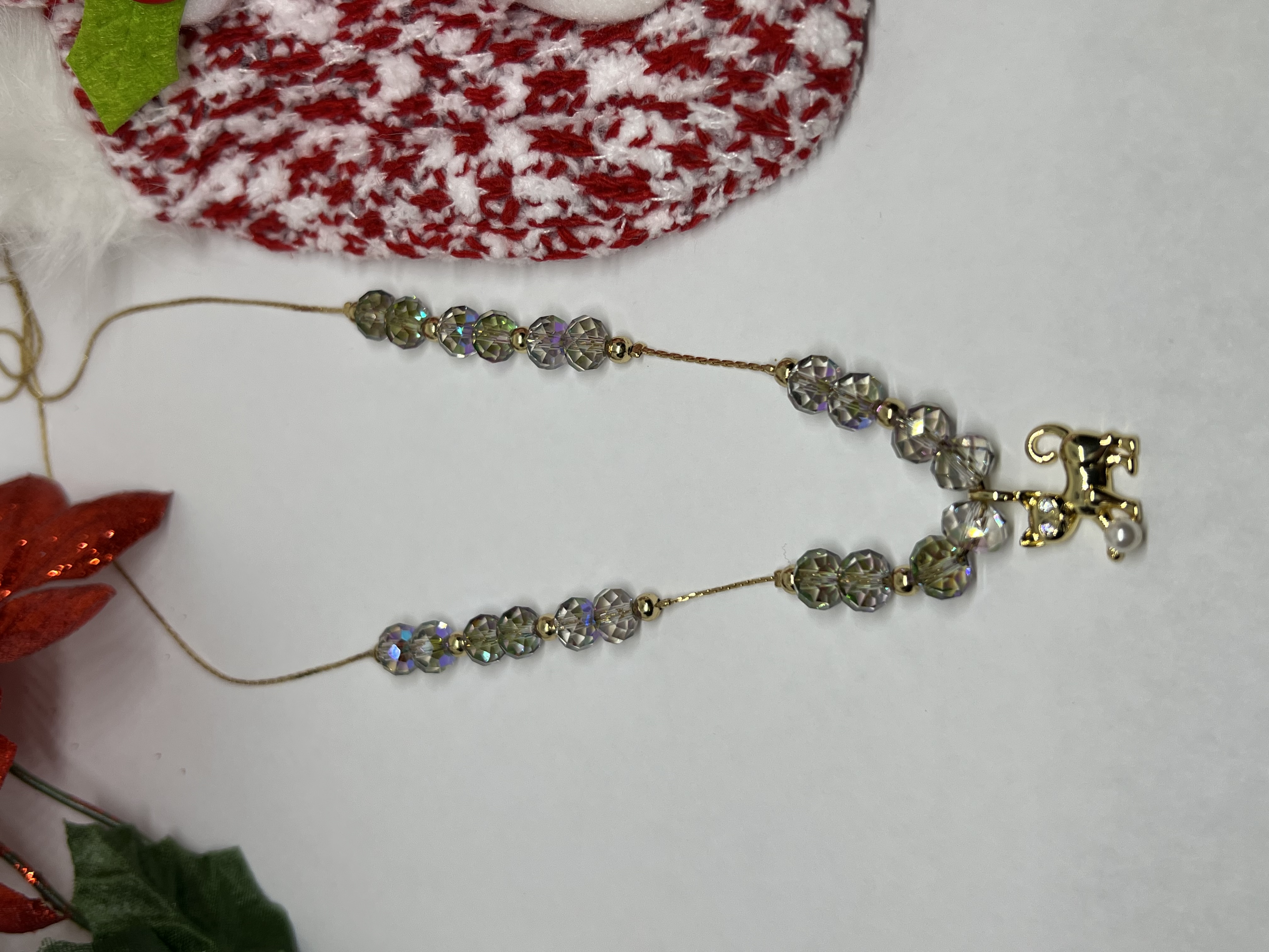 Light green aurora with Cat pendant Jewelry Set