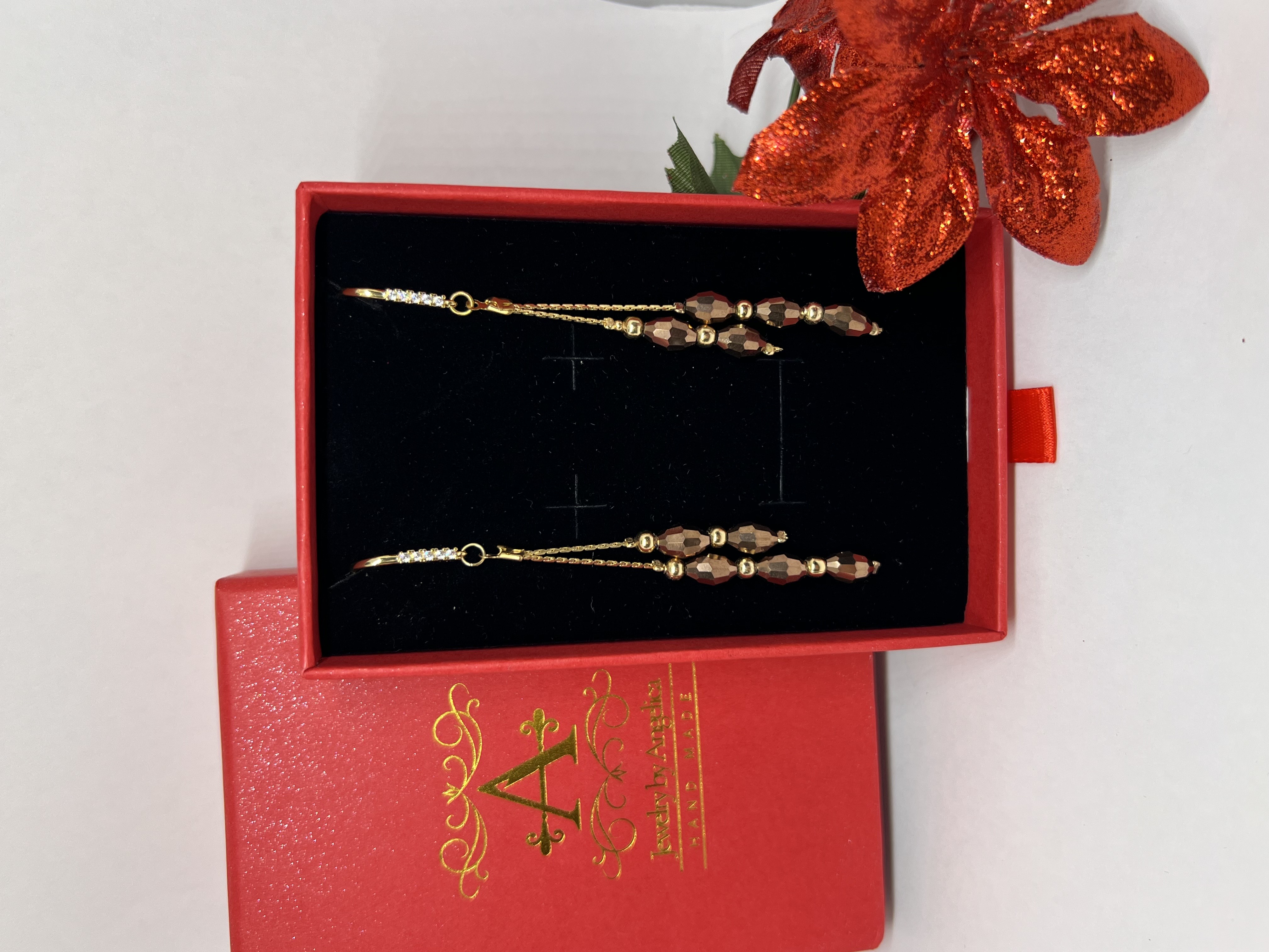 Elegant Brown Crystal Beads Jewelry Set