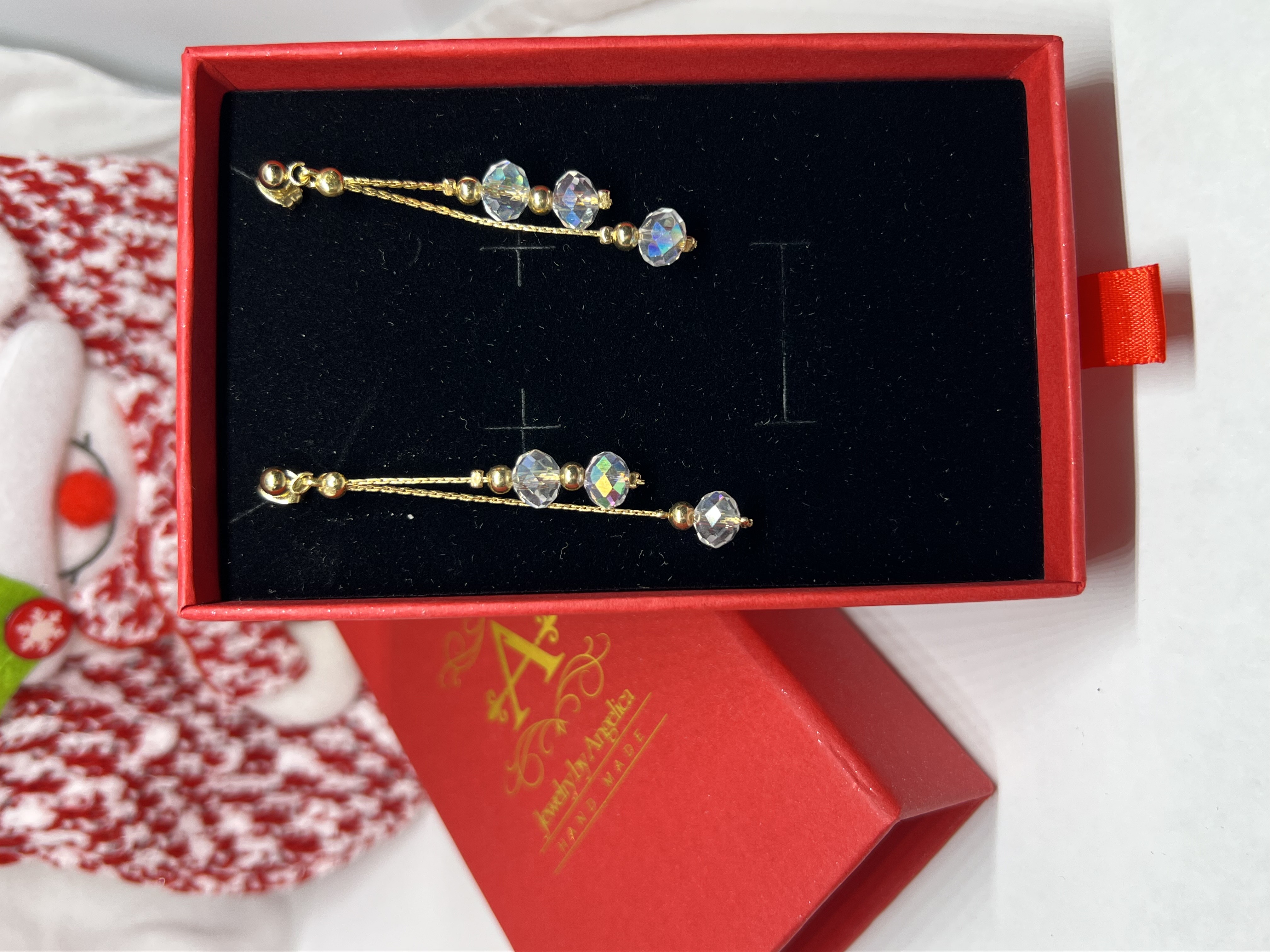 White Aurora Heart Crystal Beads Jewelry Set