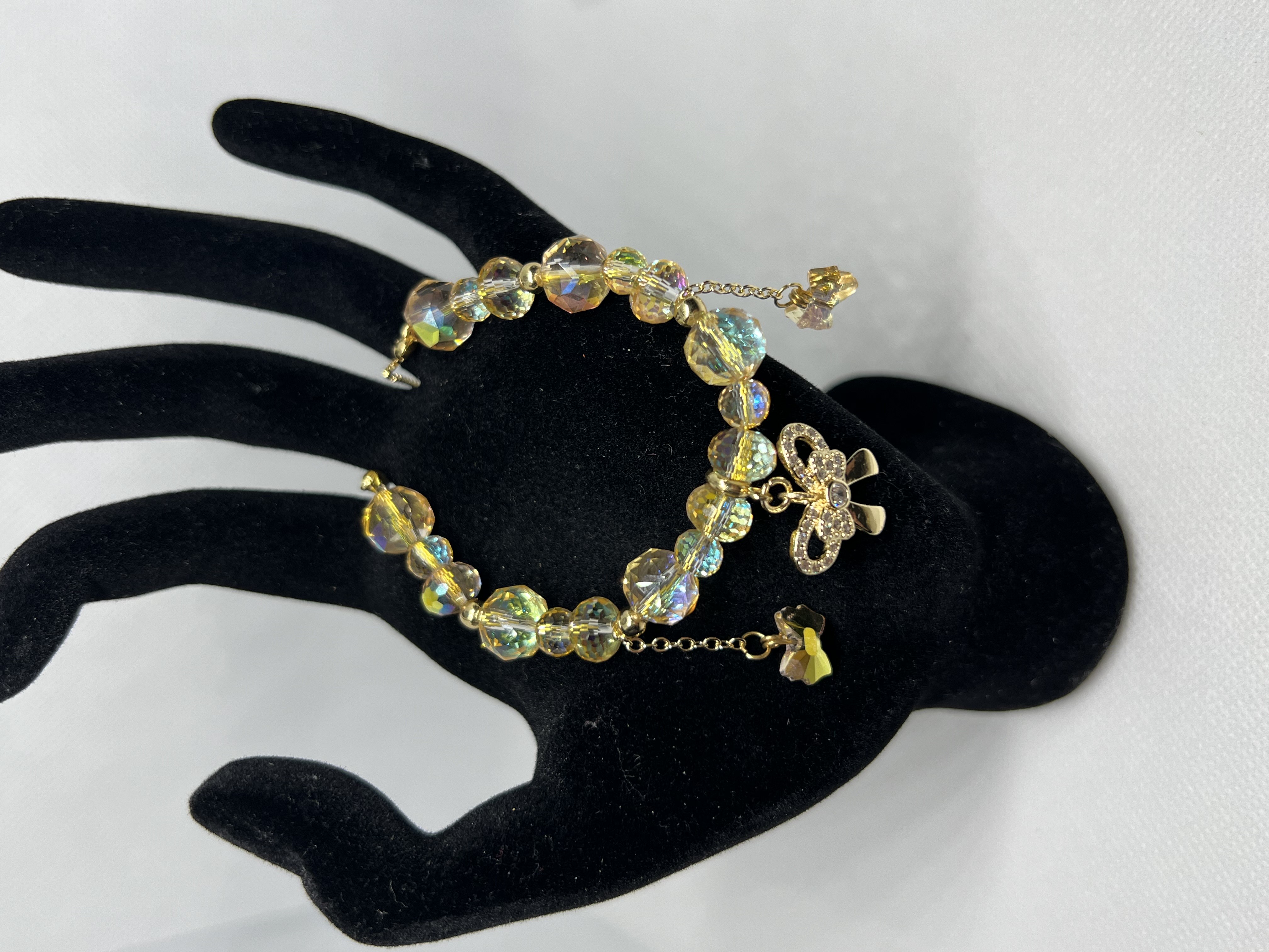 Yellow Crystal with Bow Jewelry Set