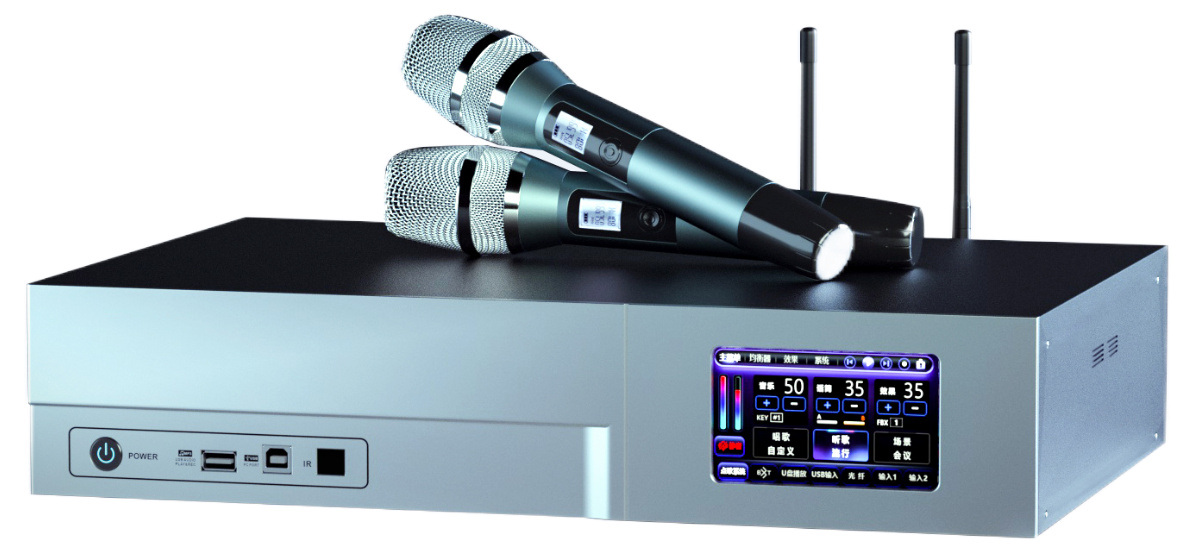 Four-in-one Entertainment Integrated Device (KTV machine,microphone, preamplifier, amplifier)