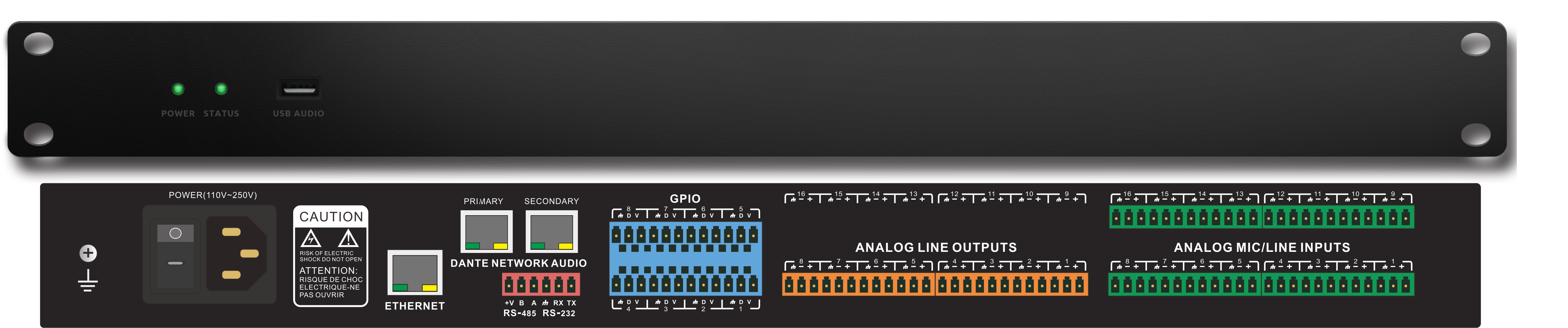 DT168 Series DANTE DSP