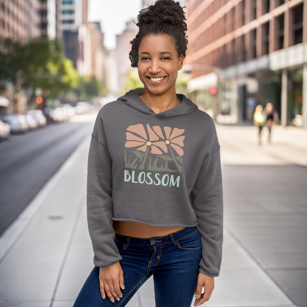Blossom Graphic Cropped Hoodie